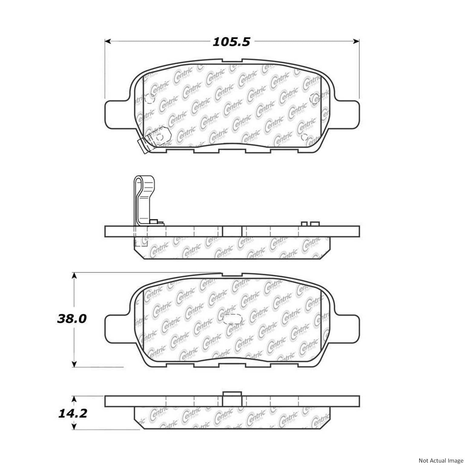 C-Tek Ceramic Brake Pads with Shims  top view frsport 103.09050