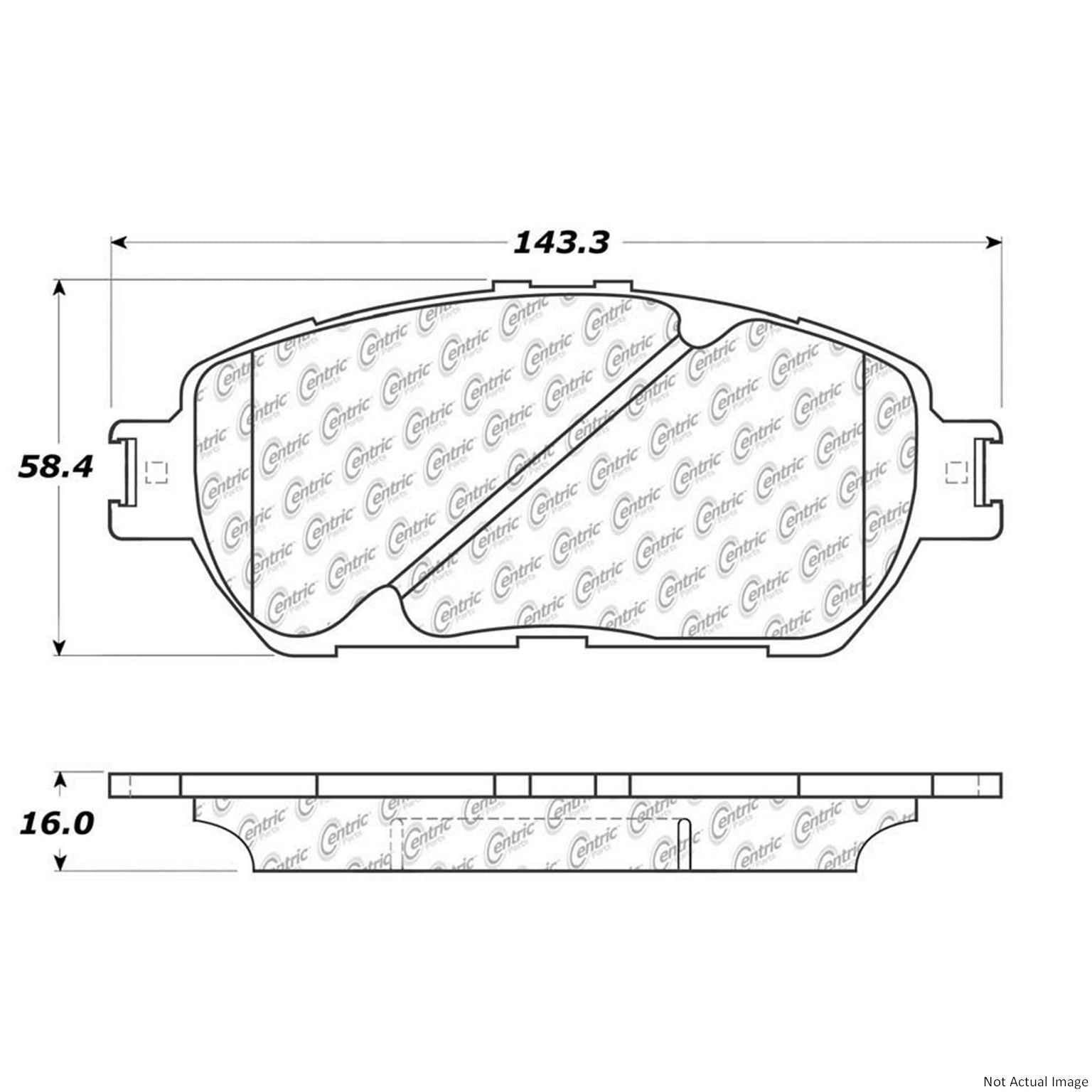 C-Tek Ceramic Brake Pads with Shims  top view frsport 103.09060