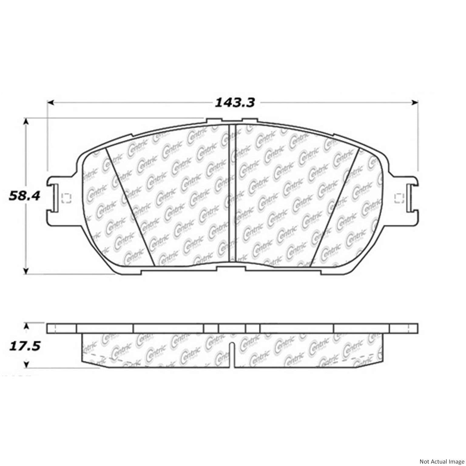 C-Tek Ceramic Brake Pads with Shims  top view frsport 103.09061