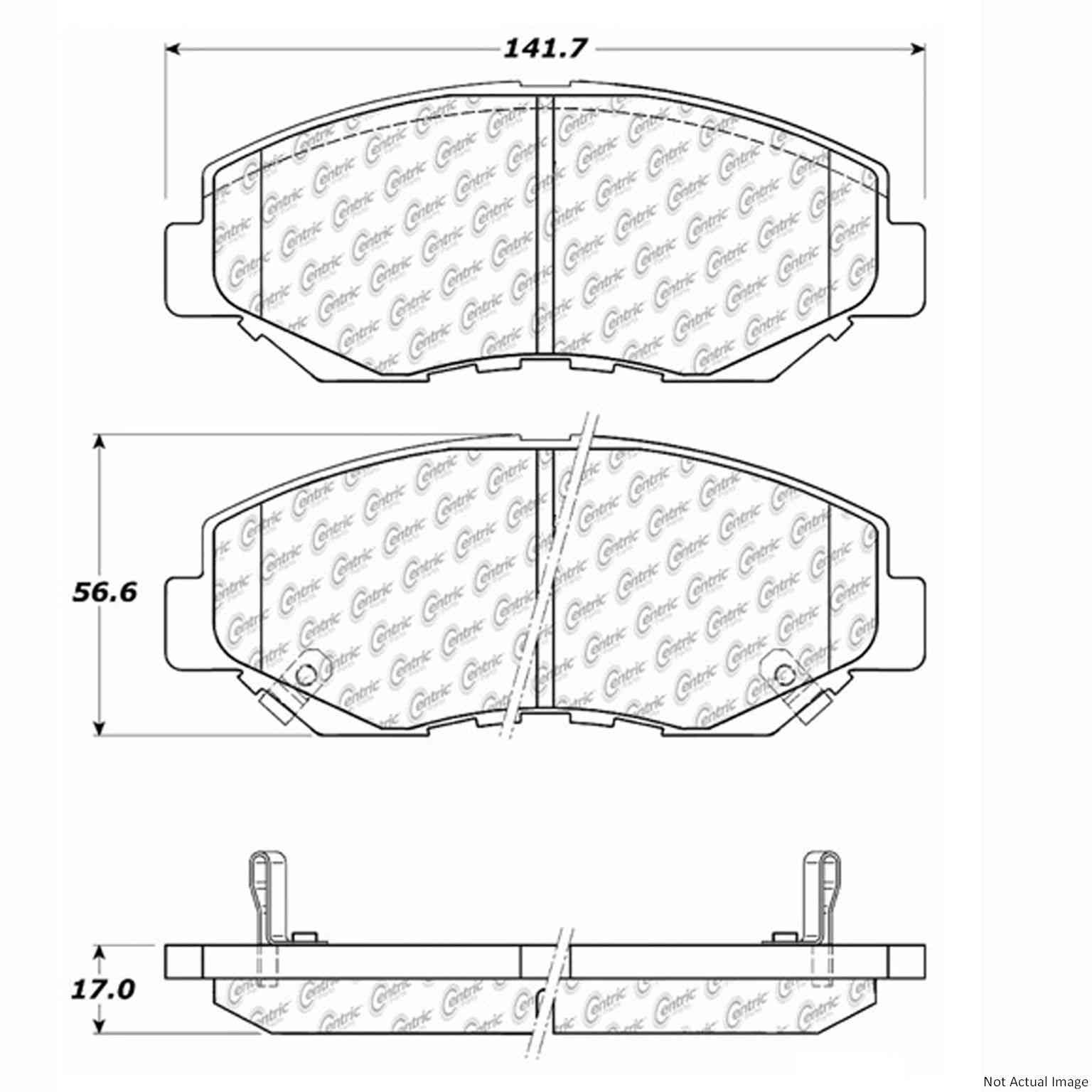 C-Tek Ceramic Brake Pads with Shims  top view frsport 103.09140