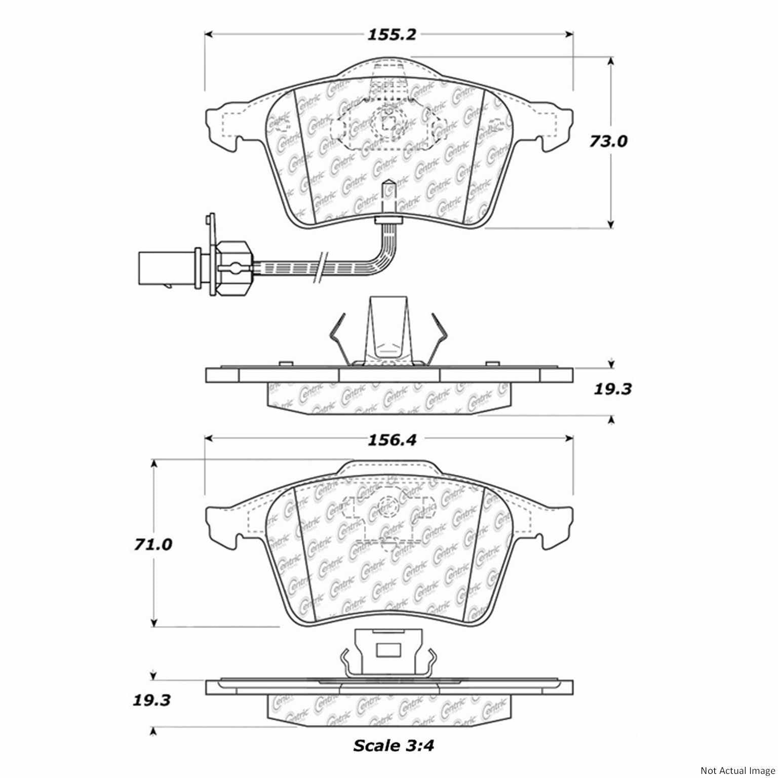 C-Tek Ceramic Brake Pads with Shims  top view frsport 103.09151