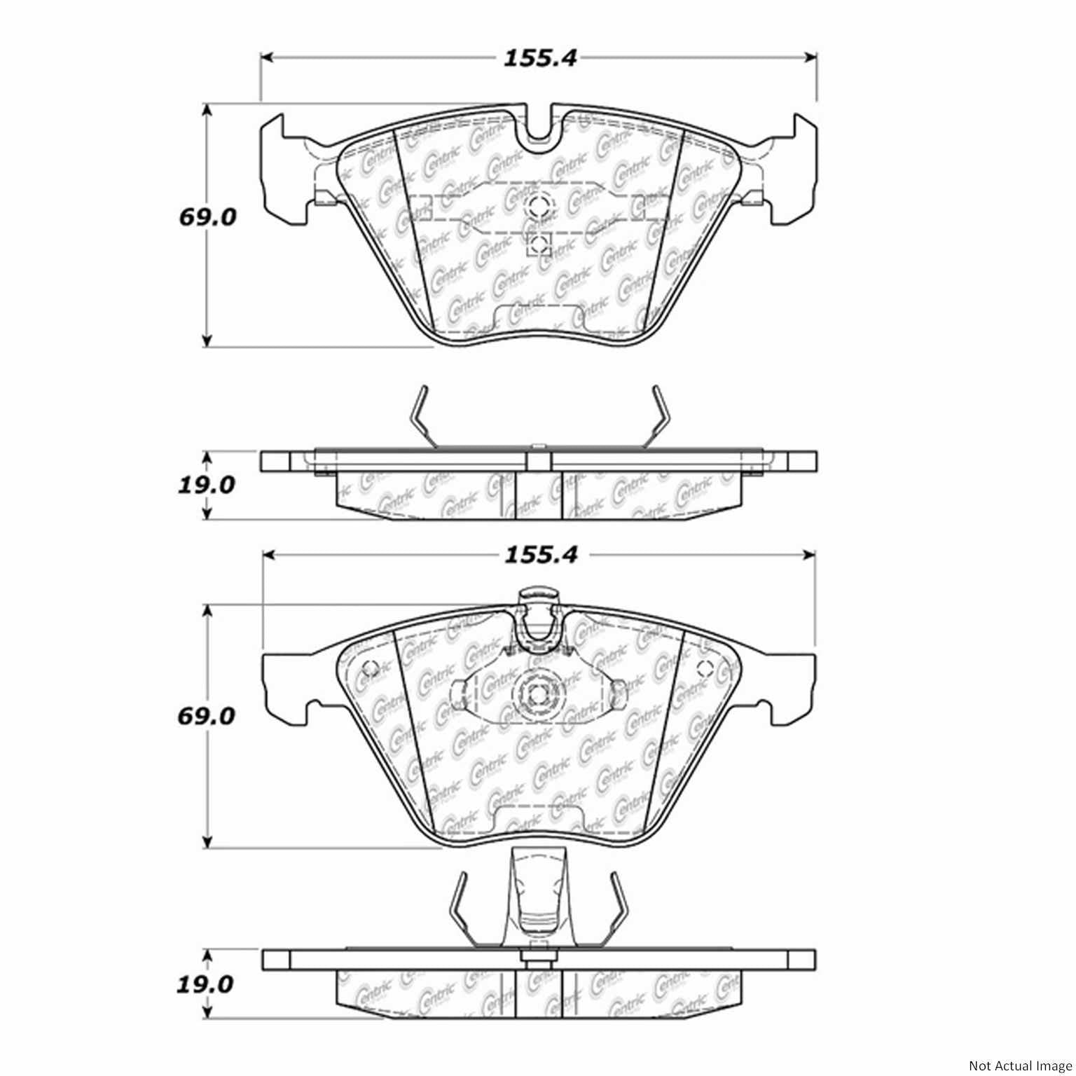 C-Tek Ceramic Brake Pads with Shims  top view frsport 103.09180