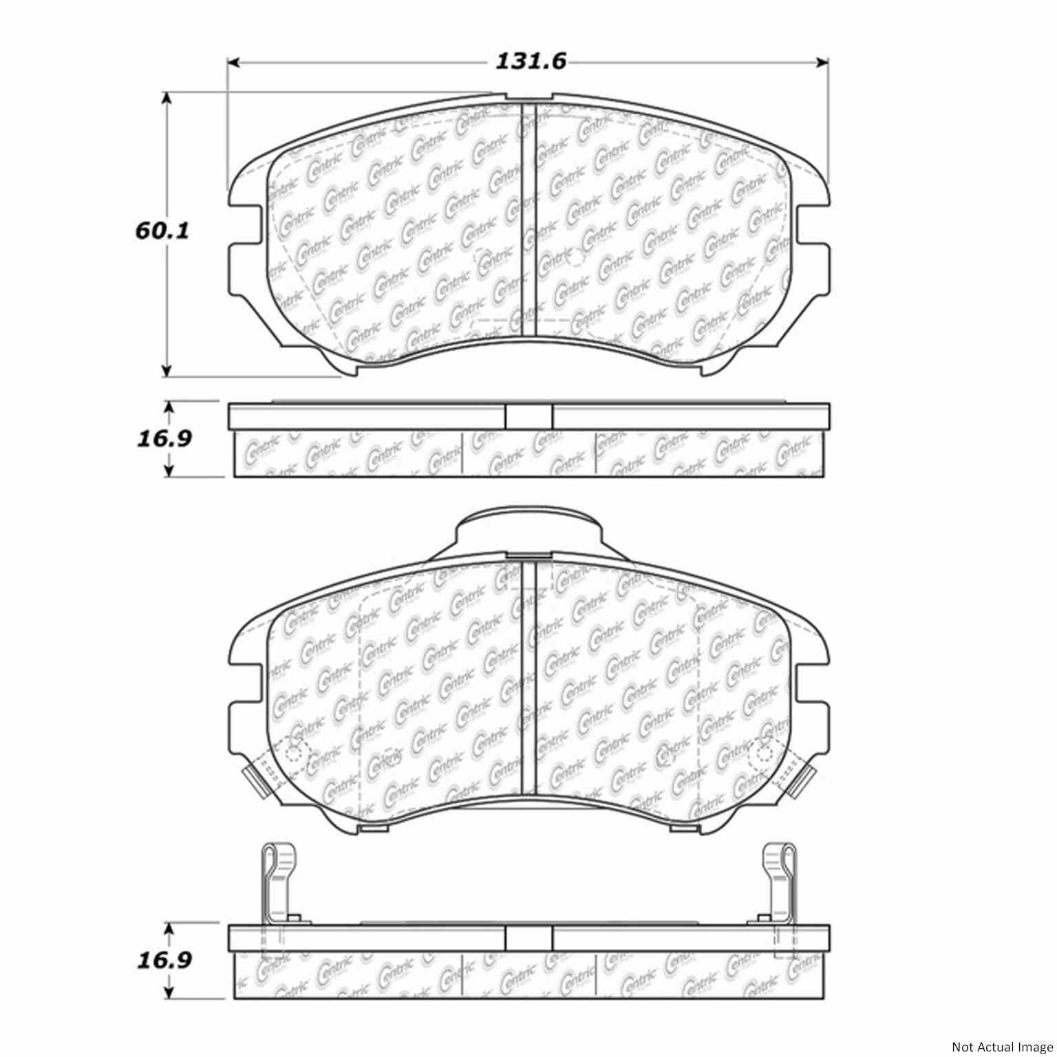 C-Tek Ceramic Brake Pads with Shims  top view frsport 103.09240