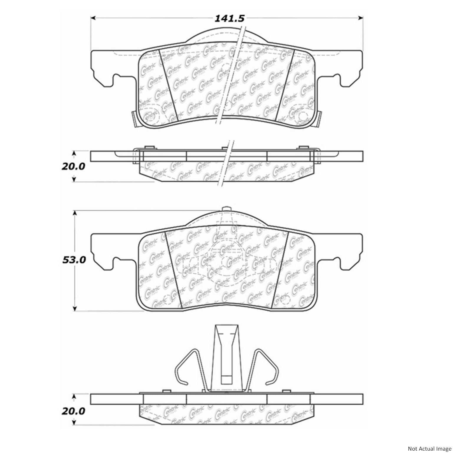 C-Tek Ceramic Brake Pads with Shims  top view frsport 103.09350