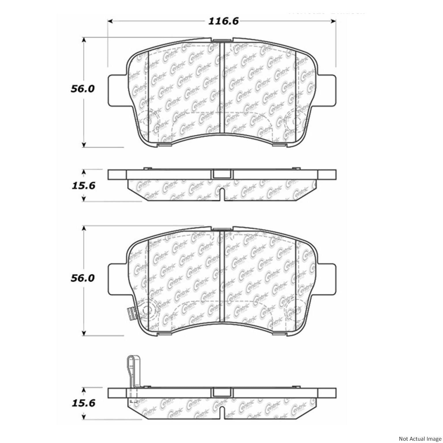 C-Tek Ceramic Brake Pads with Shims  top view frsport 103.09370