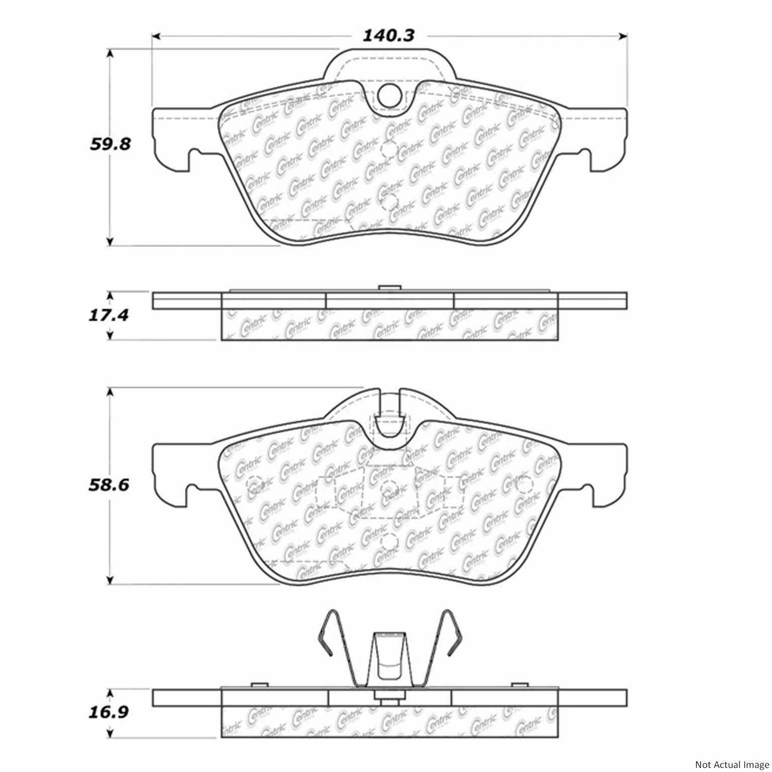 C-Tek Ceramic Brake Pads with Shims  top view frsport 103.09390