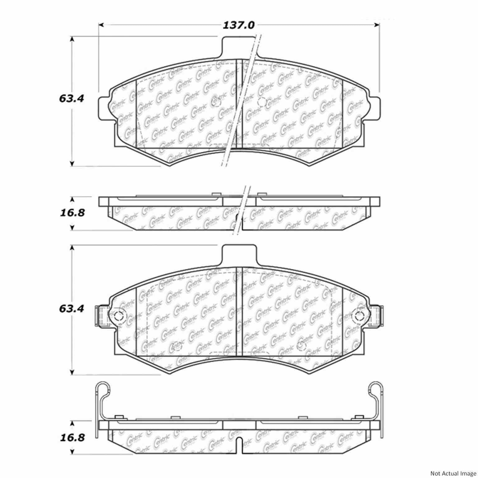 C-Tek Ceramic Brake Pads with Shims  top view frsport 103.09410