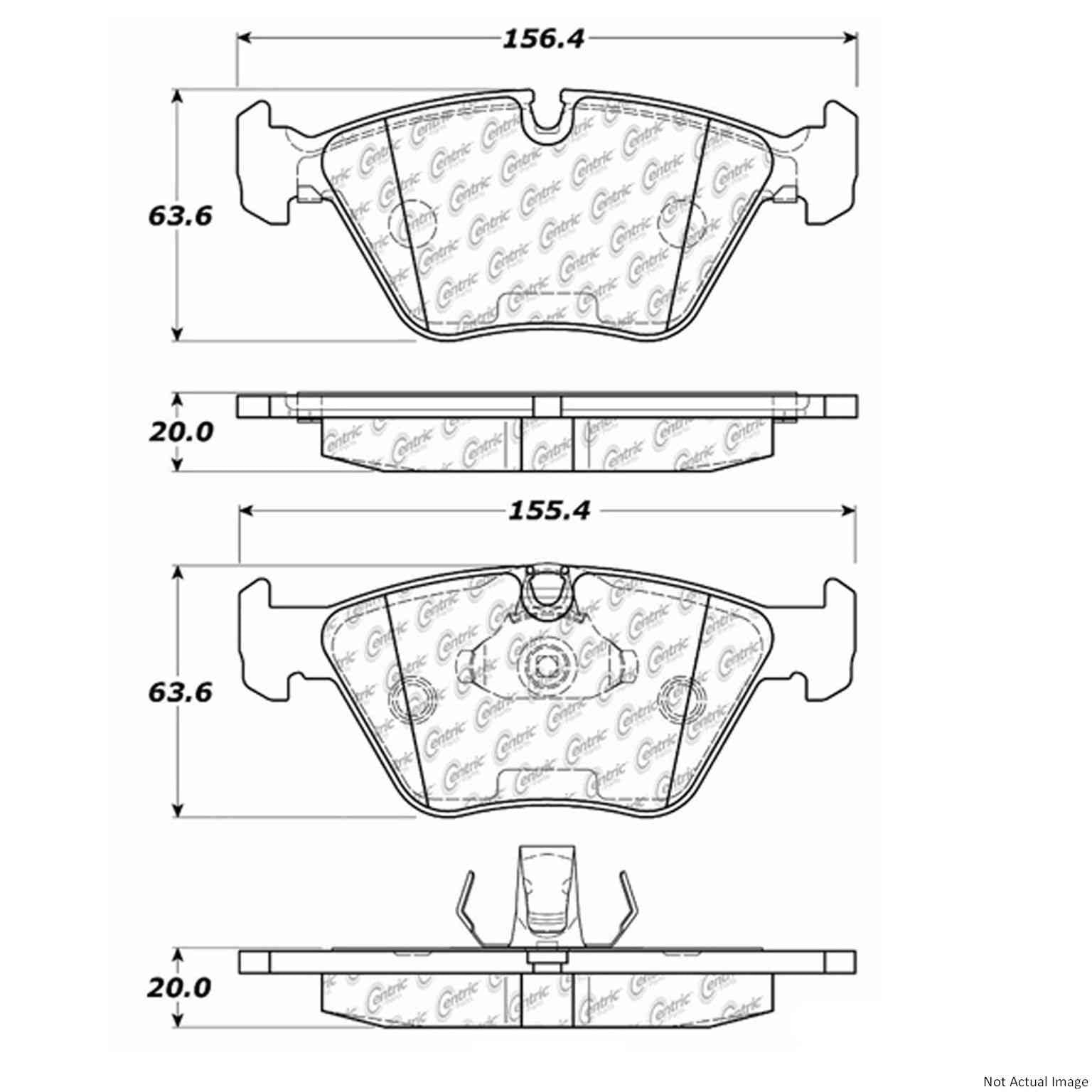 C-Tek Ceramic Brake Pads with Shims  top view frsport 103.09460