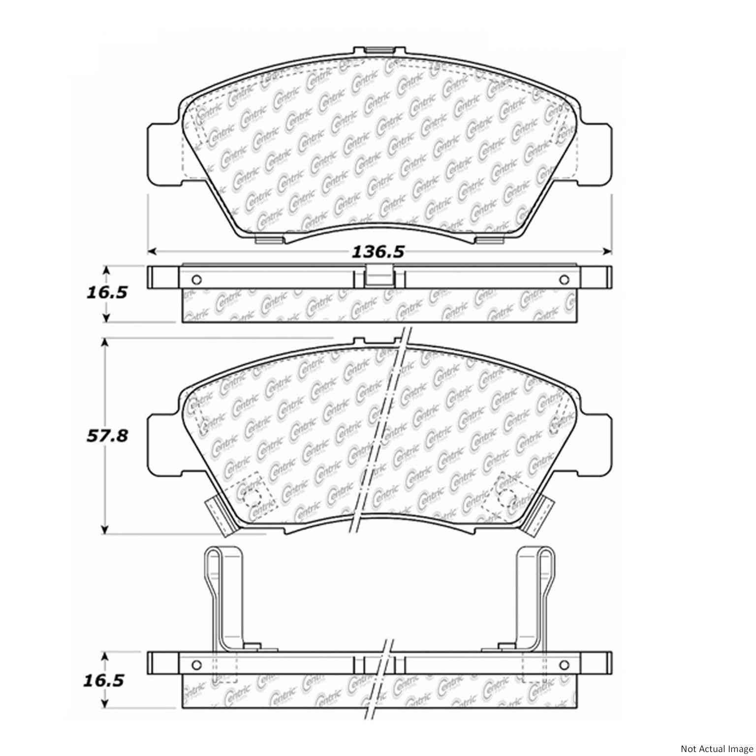 C-Tek Ceramic Brake Pads with Shims  top view frsport 103.09480