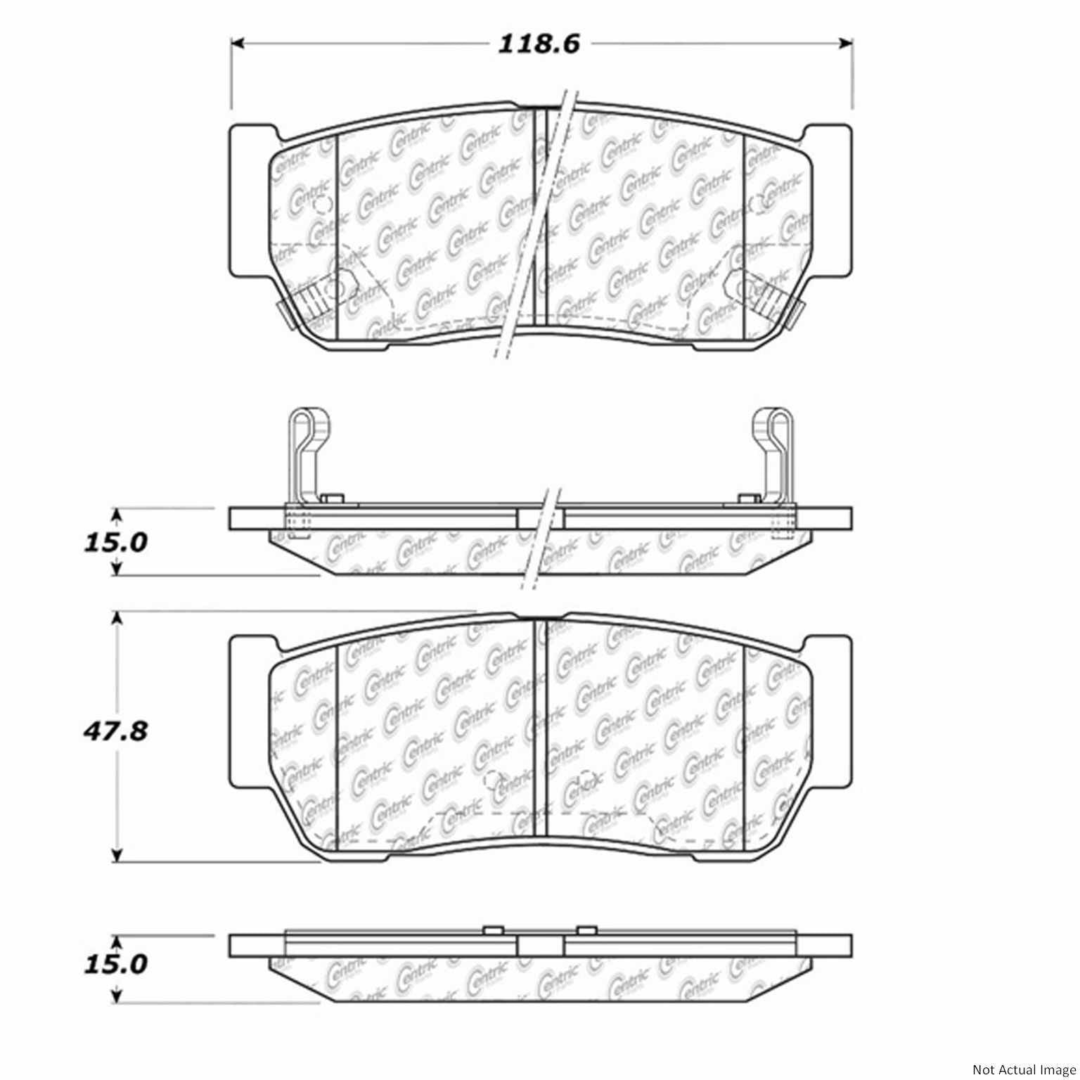 C-Tek Ceramic Brake Pads with Shims  top view frsport 103.09540