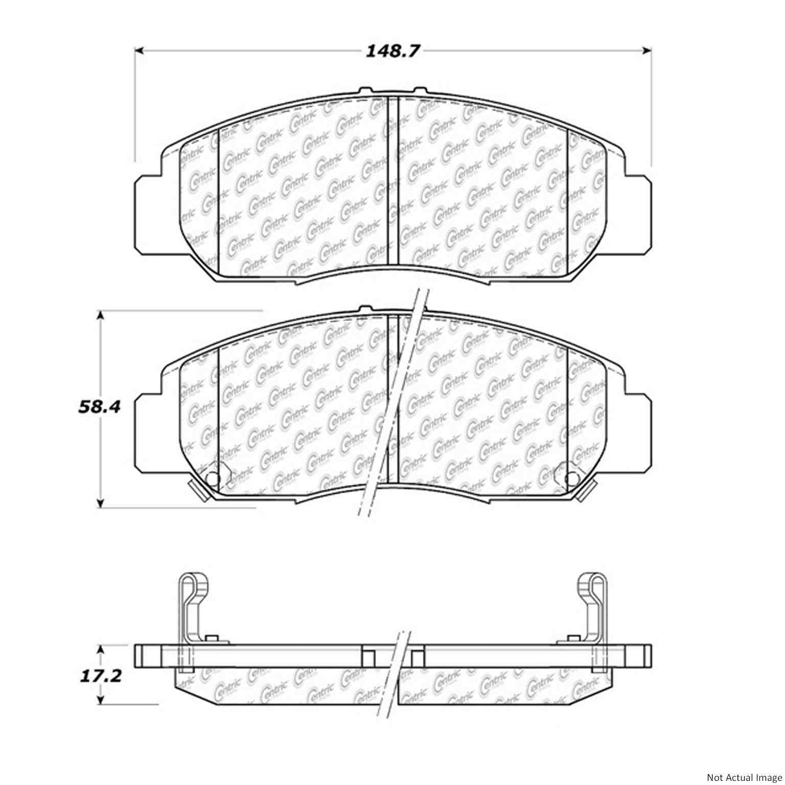 C-Tek Ceramic Brake Pads with Shims  top view frsport 103.09590