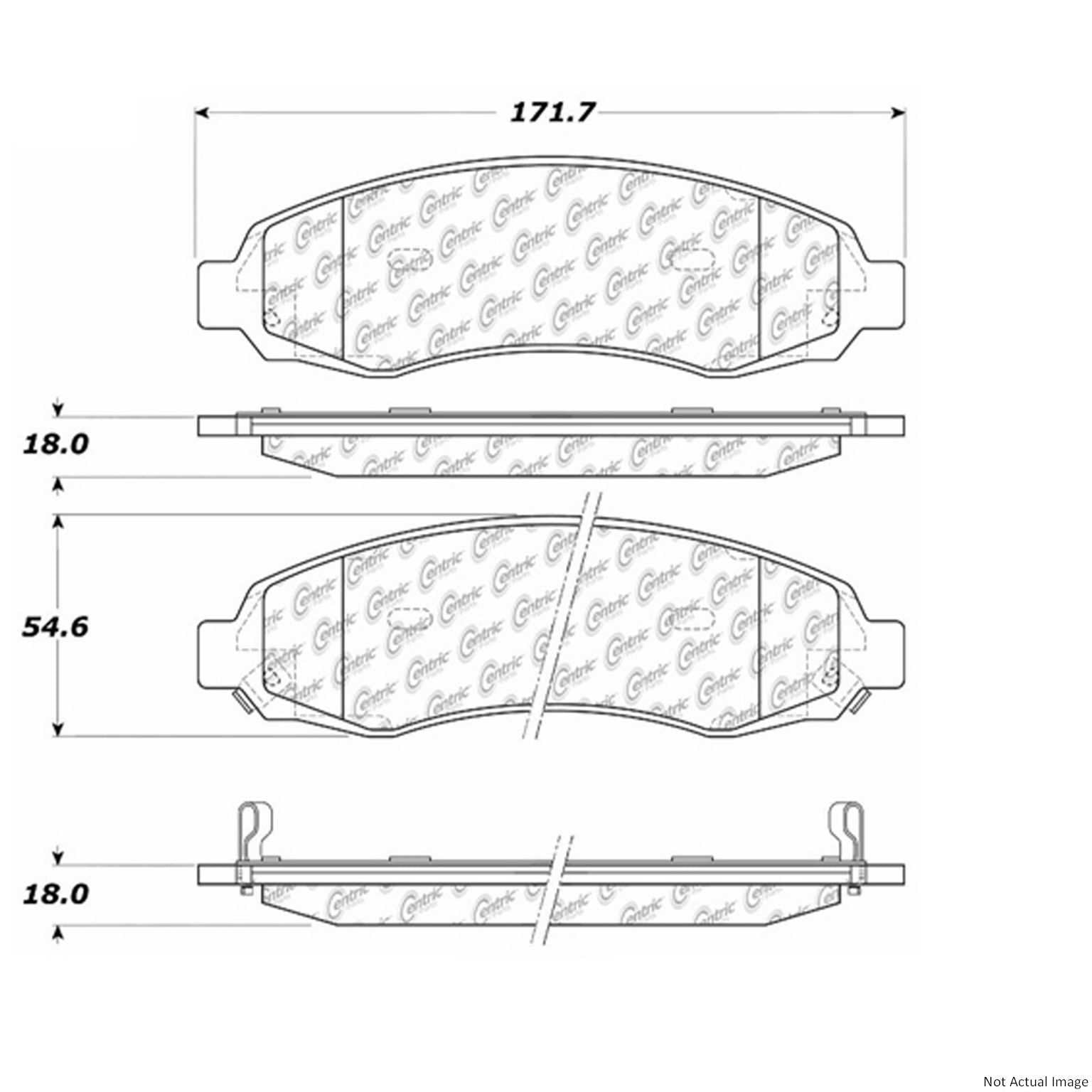 C-Tek Ceramic Brake Pads with Shims  top view frsport 103.09620