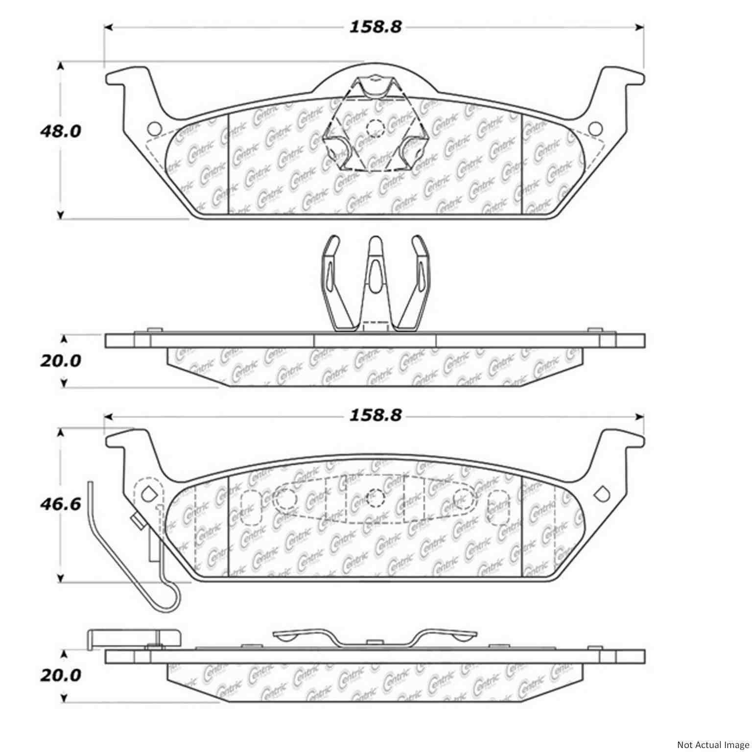 C-Tek Ceramic Brake Pads with Shims  top view frsport 103.09630