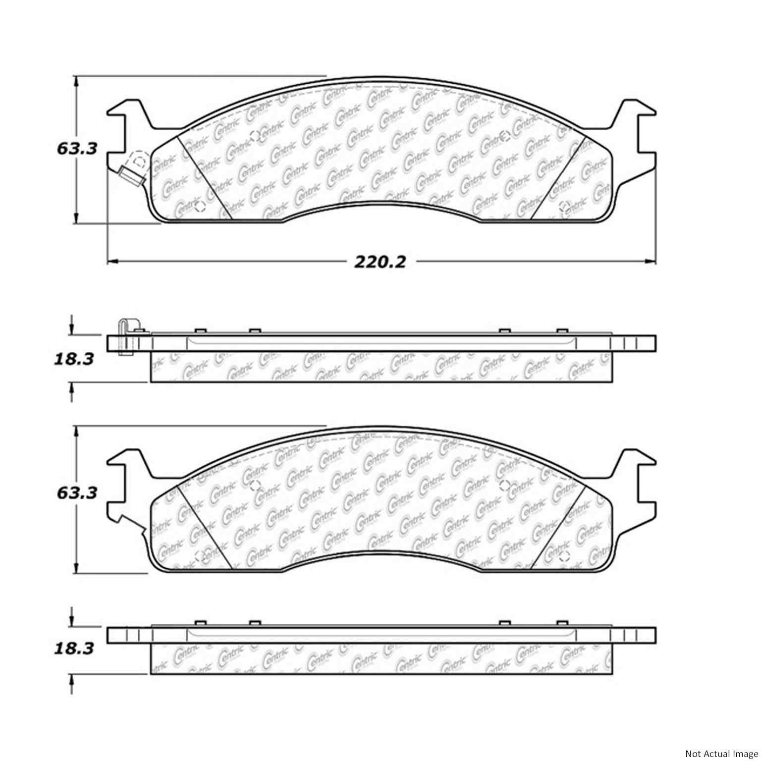 C-Tek Ceramic Brake Pads with Shims  top view frsport 103.09650