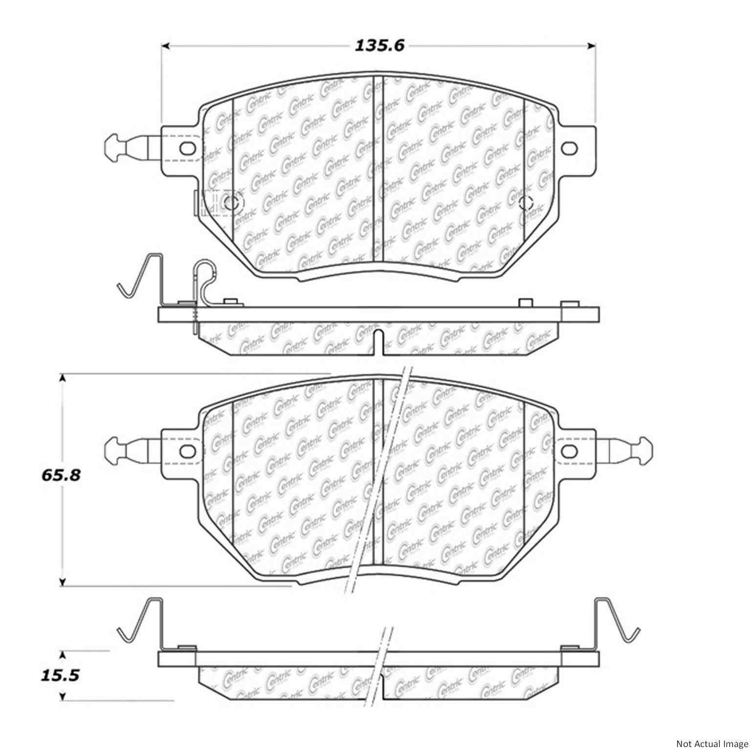 C-Tek Ceramic Brake Pads with Shims  top view frsport 103.09690