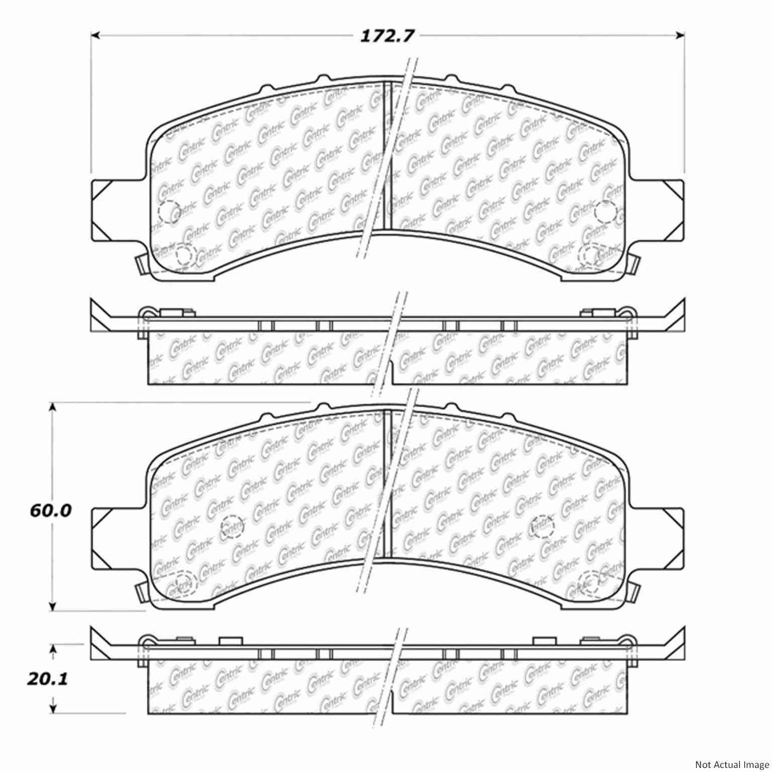 C-Tek Ceramic Brake Pads with Shims  top view frsport 103.09740