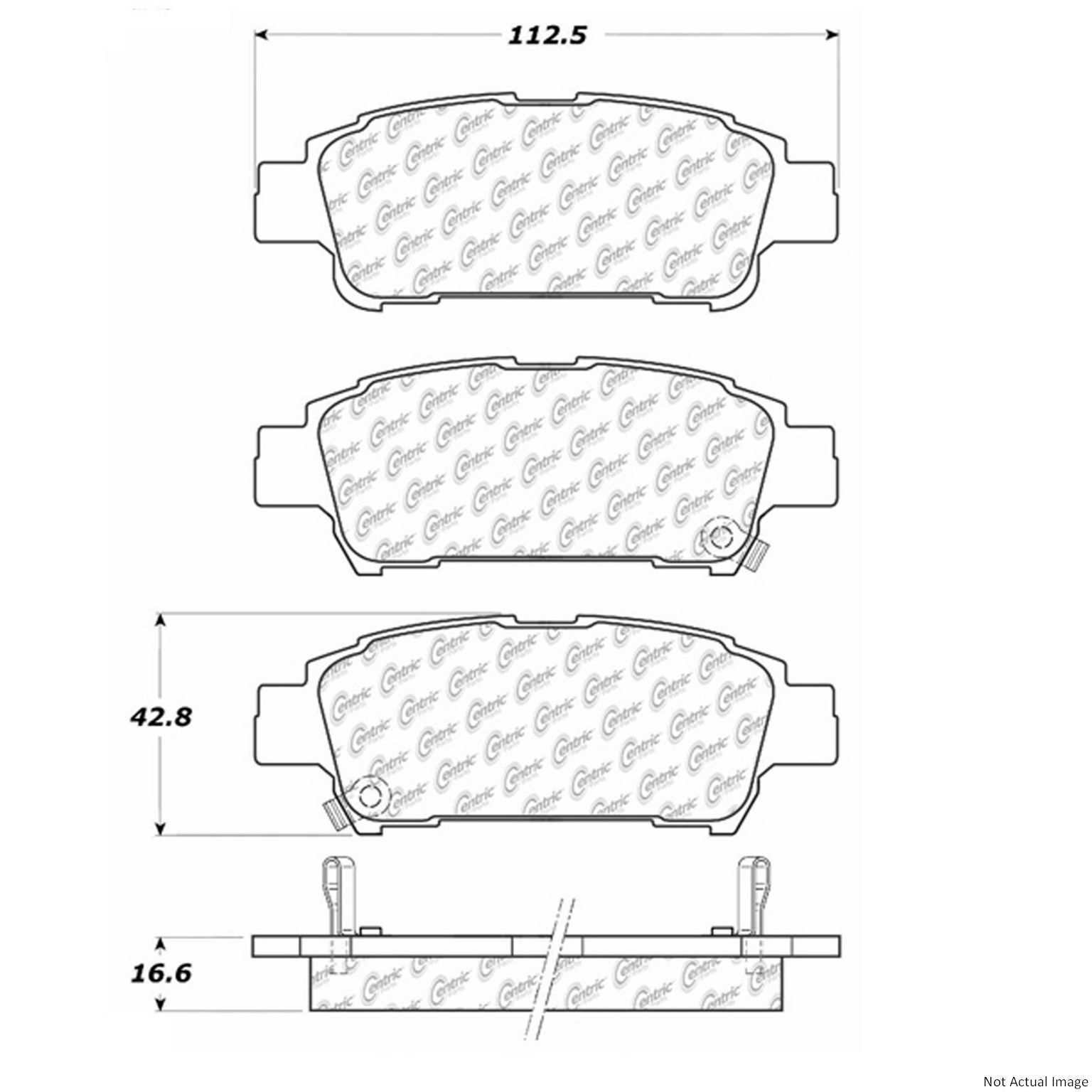 C-Tek Ceramic Brake Pads with Shims  top view frsport 103.09950