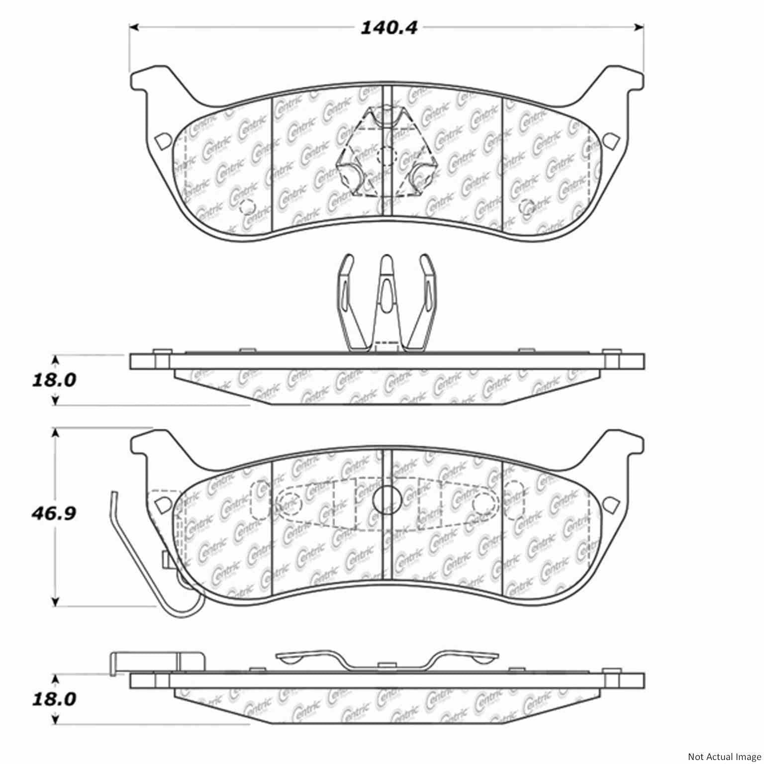 C-Tek Ceramic Brake Pads with Shims  top view frsport 103.09980