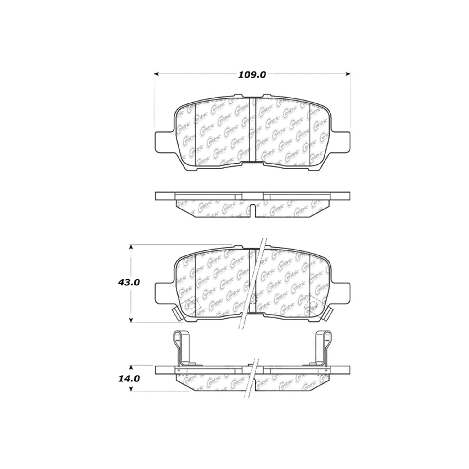 c-tek ceramic brake pads with shims  frsport 103.09990