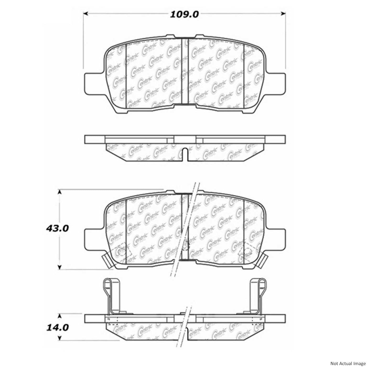 Stoptech Centric C-TEK Ceramic Brake Pads w/Shims - Rear 103.09990