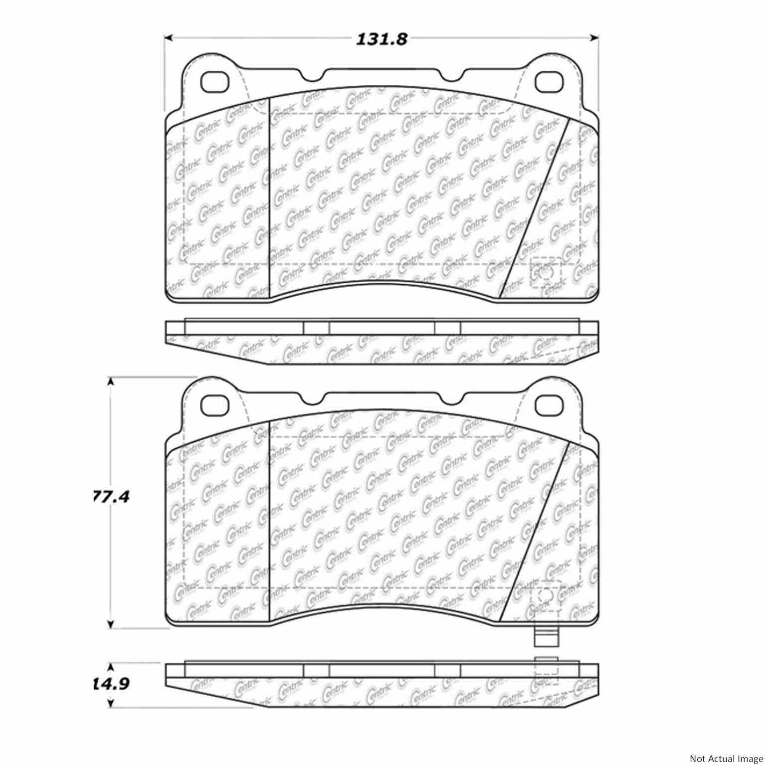 C-Tek Ceramic Brake Pads with Shims  top view frsport 103.10010