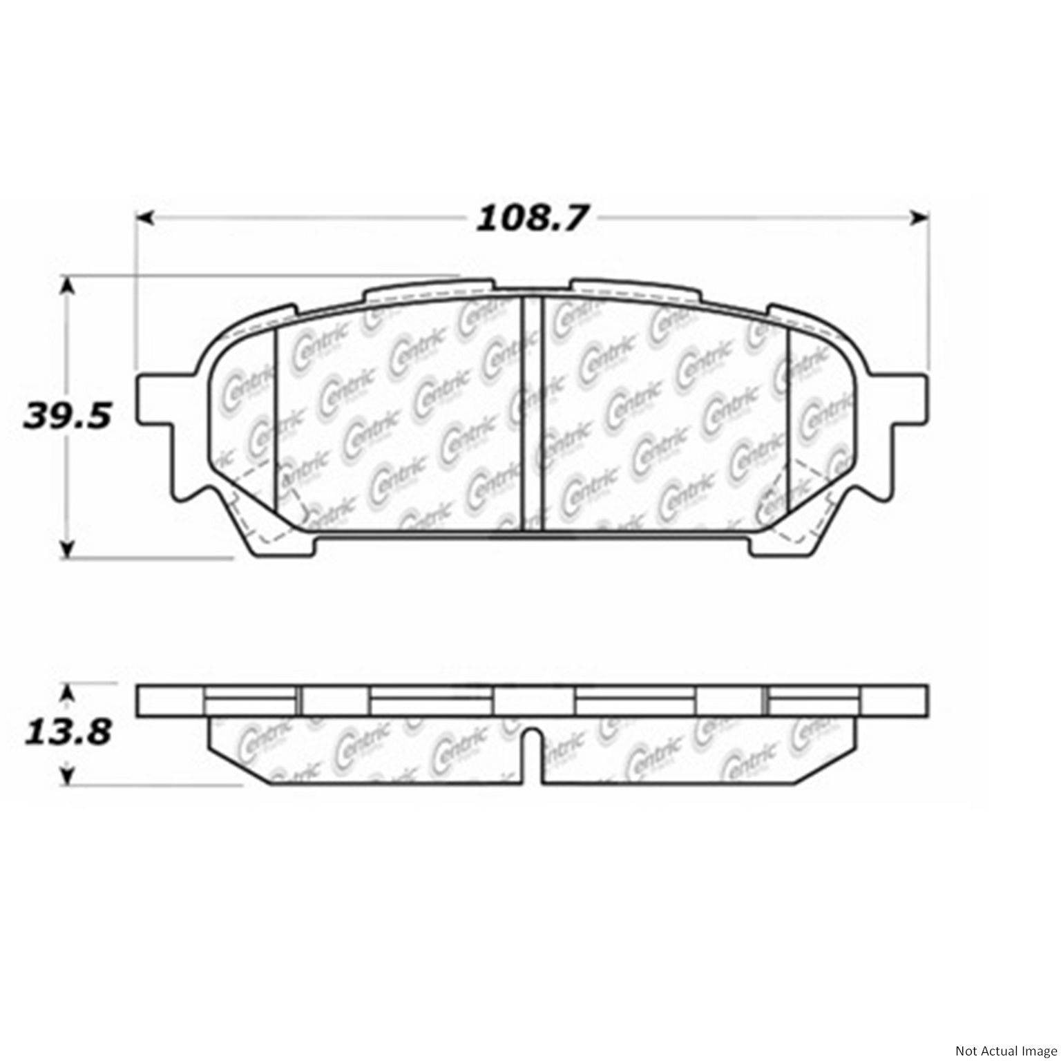 C-Tek Ceramic Brake Pads with Shims  top view frsport 103.10040