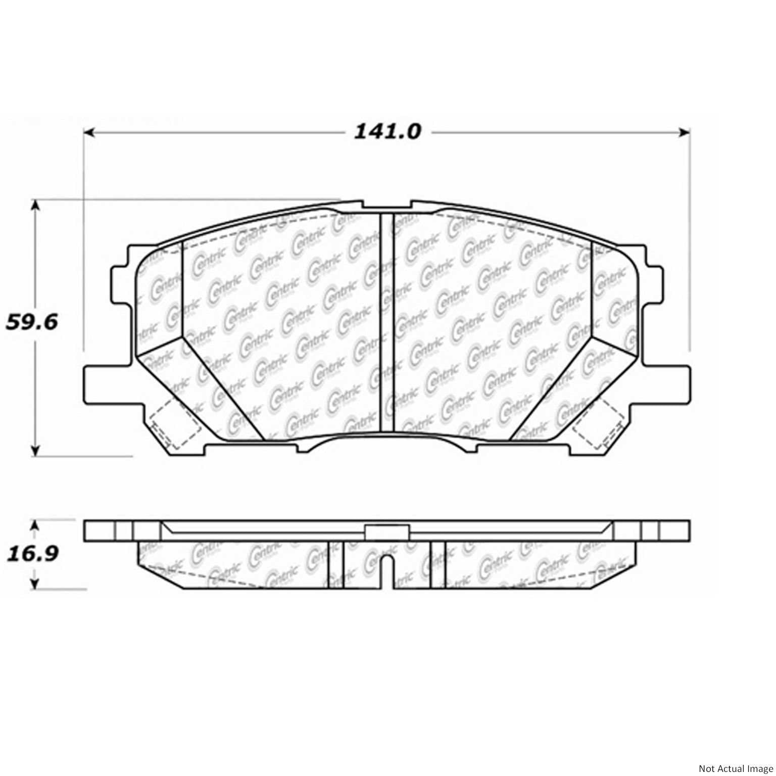 C-Tek Ceramic Brake Pads with Shims  top view frsport 103.10050