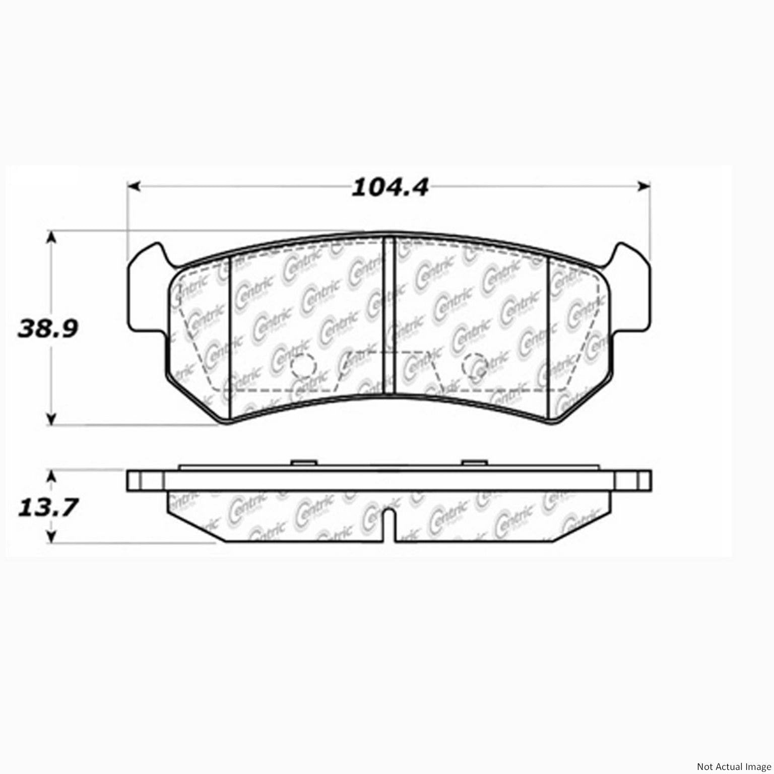 C-Tek Ceramic Brake Pads with Shims  top view frsport 103.10360