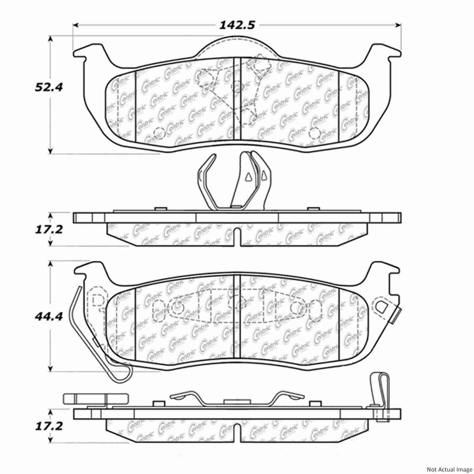 C-Tek Ceramic Brake Pads with Shims  top view frsport 103.10410