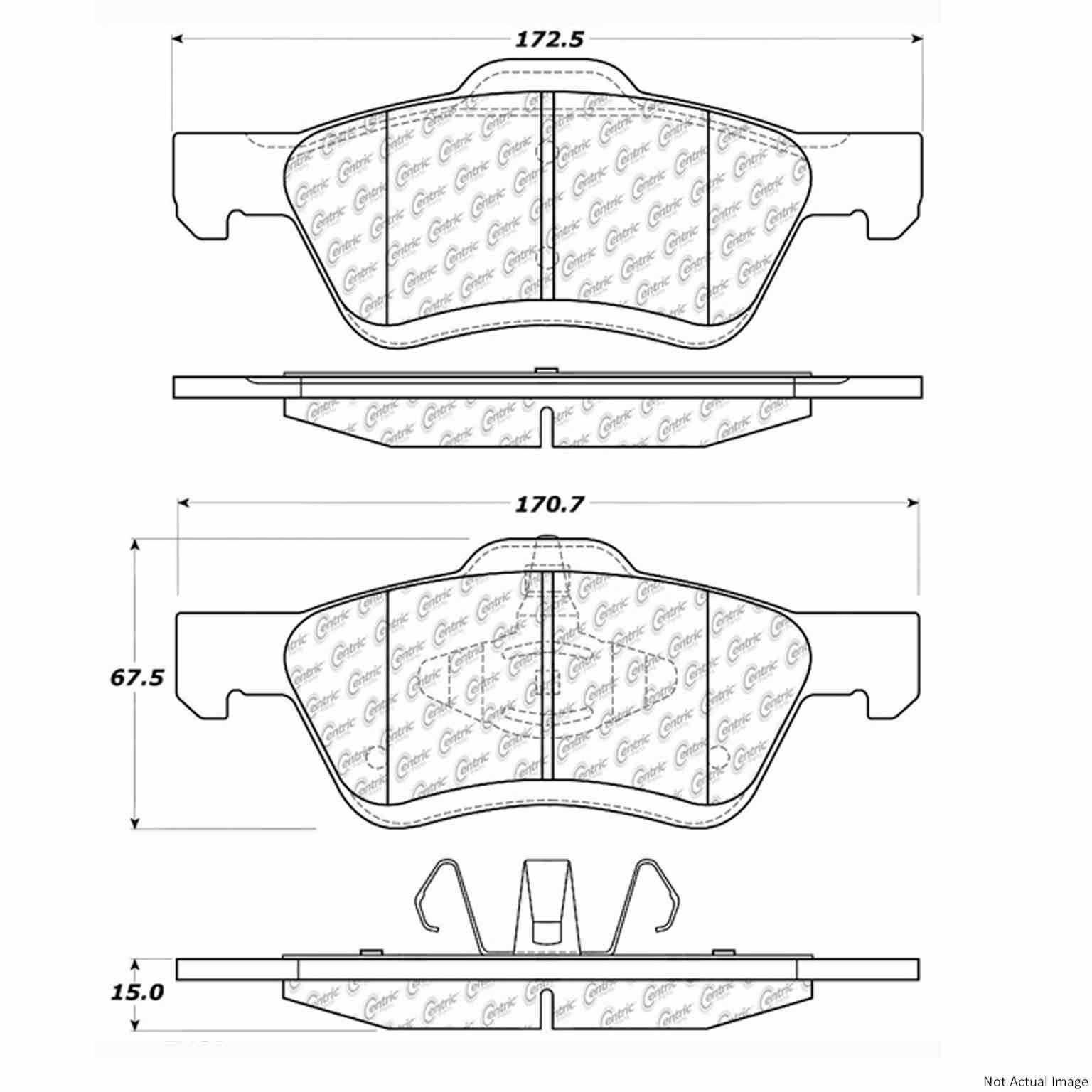 Stoptech Centric C-TEK 05-12 Ford Escape Ceramic Front Brake Pads w/Shims 103.10470