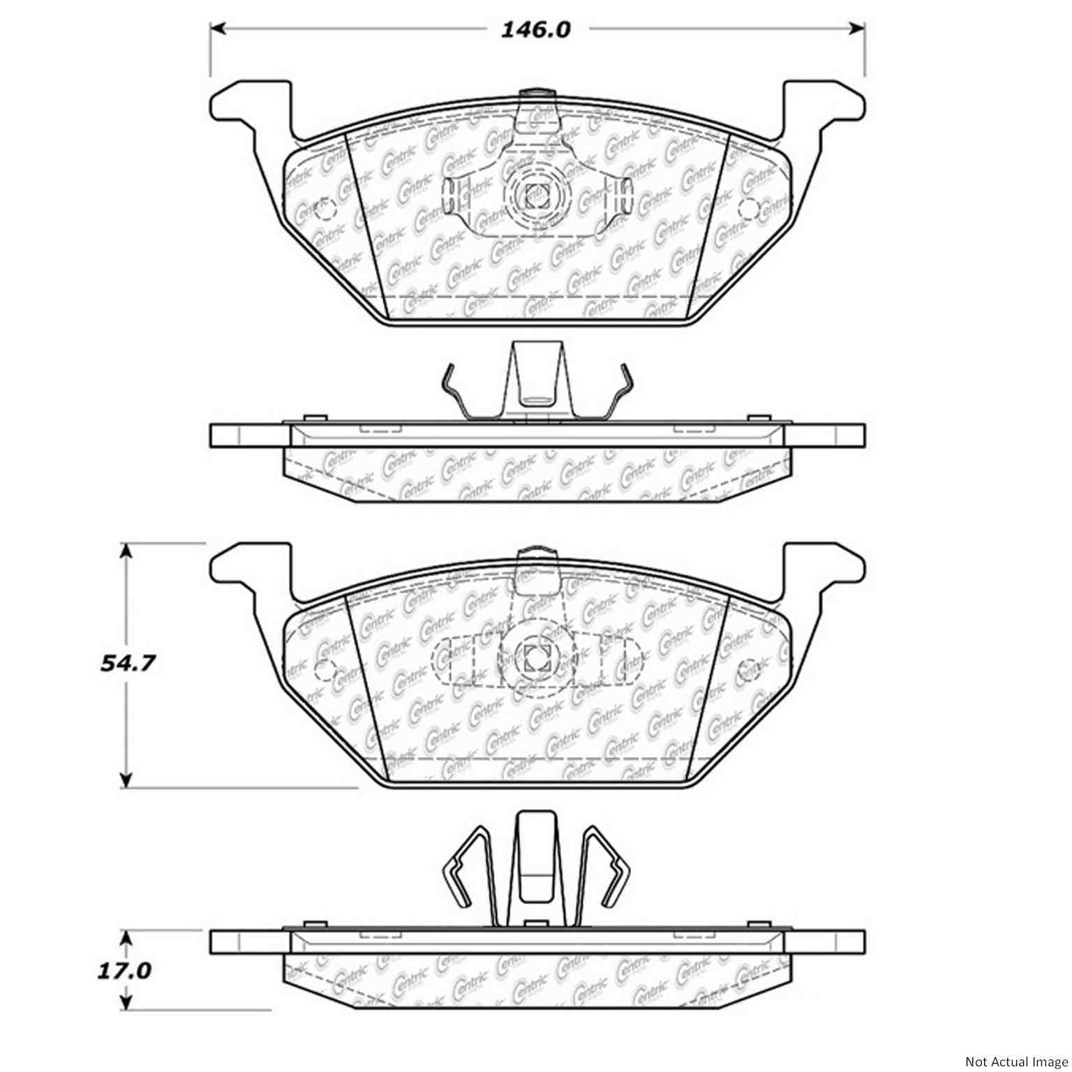 Stoptech Centric C-TEK Ceramic Brake Pads w/Shims - Rear 103.10550