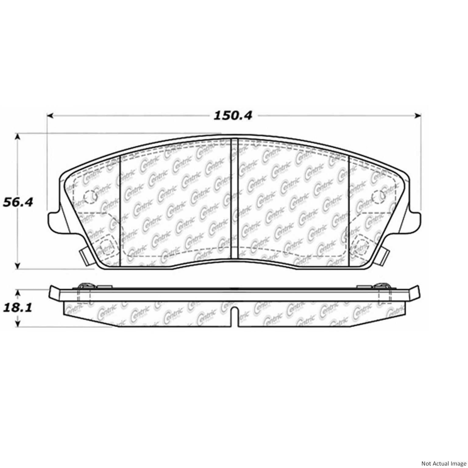 C-Tek Ceramic Brake Pads with Shims  top view frsport 103.10560