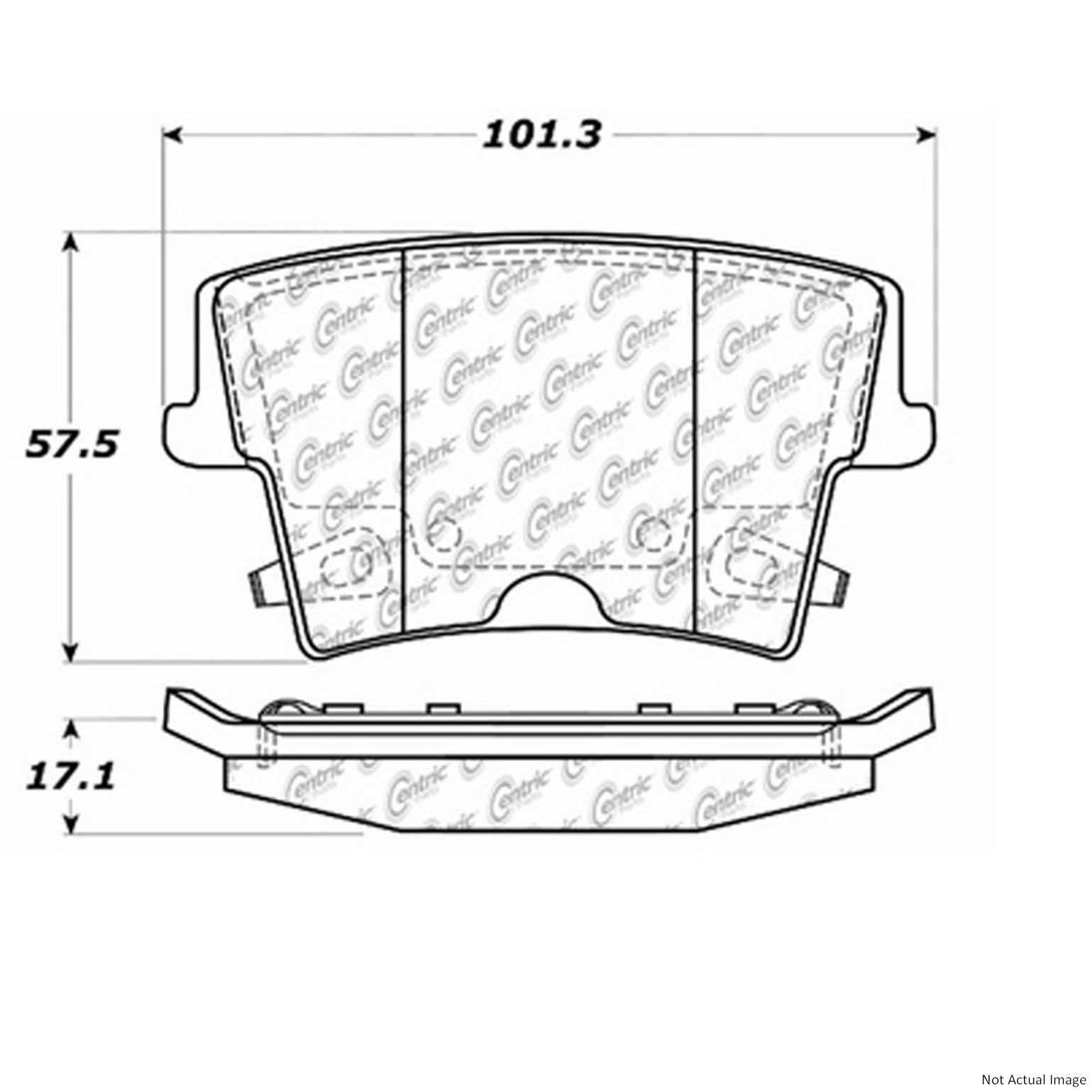 C-Tek Ceramic Brake Pads with Shims  top view frsport 103.10570