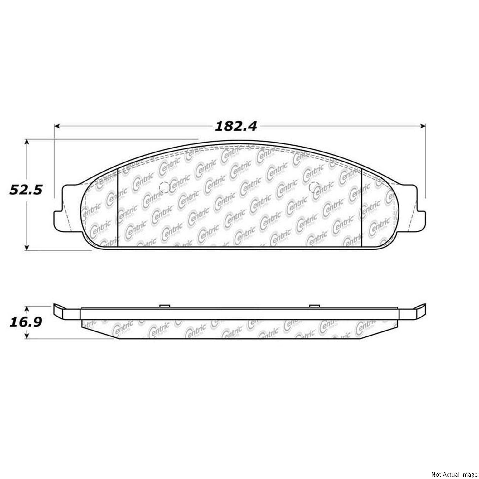 C-Tek Ceramic Brake Pads with Shims  top view frsport 103.10700