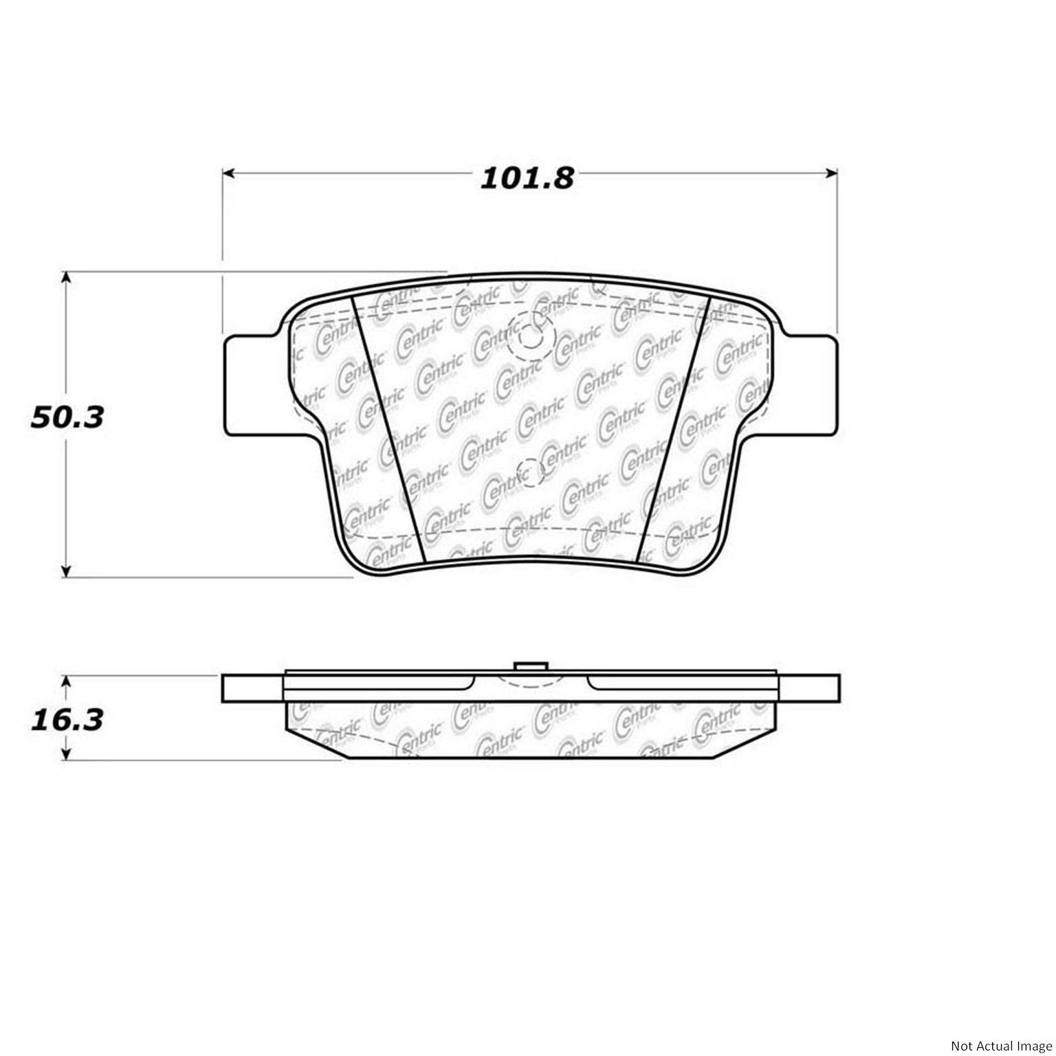 C-Tek Ceramic Brake Pads with Shims  top view frsport 103.10710