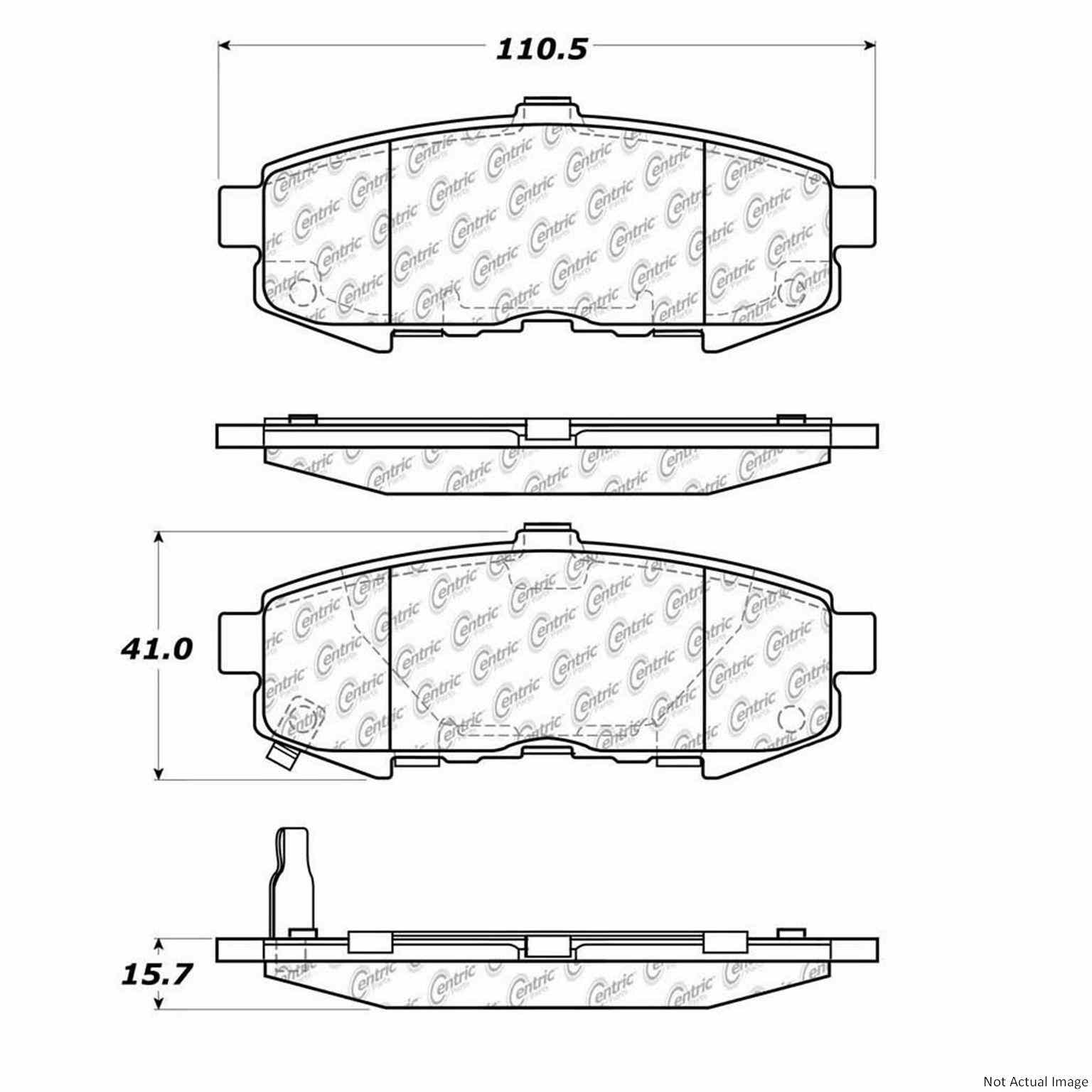 C-Tek Ceramic Brake Pads with Shims  top view frsport 103.10730