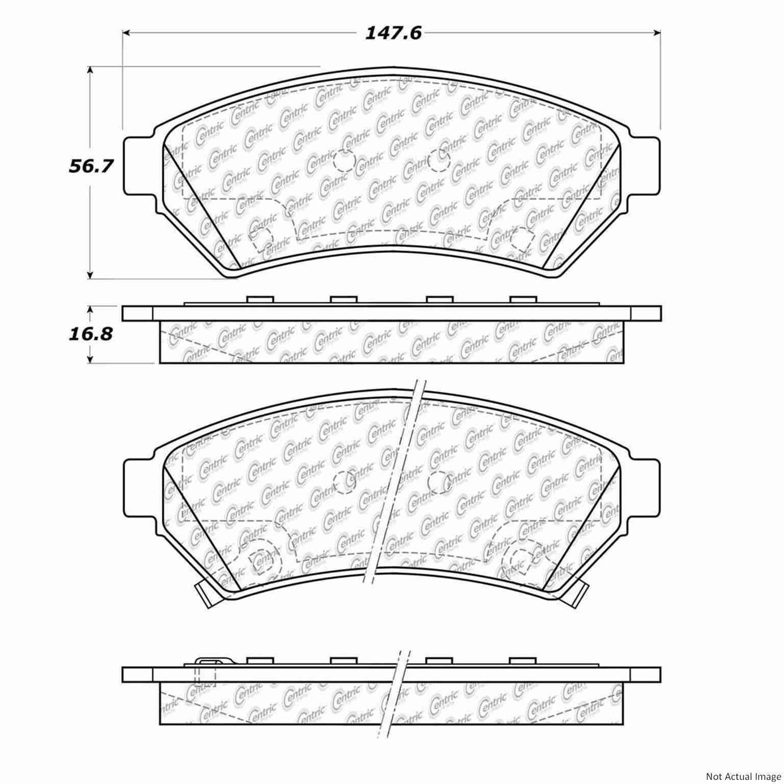 Stoptech Centric C-TEK 05-09 Buick Lacrosse Ceramic Front Brake Pads w/Shims 103.10750