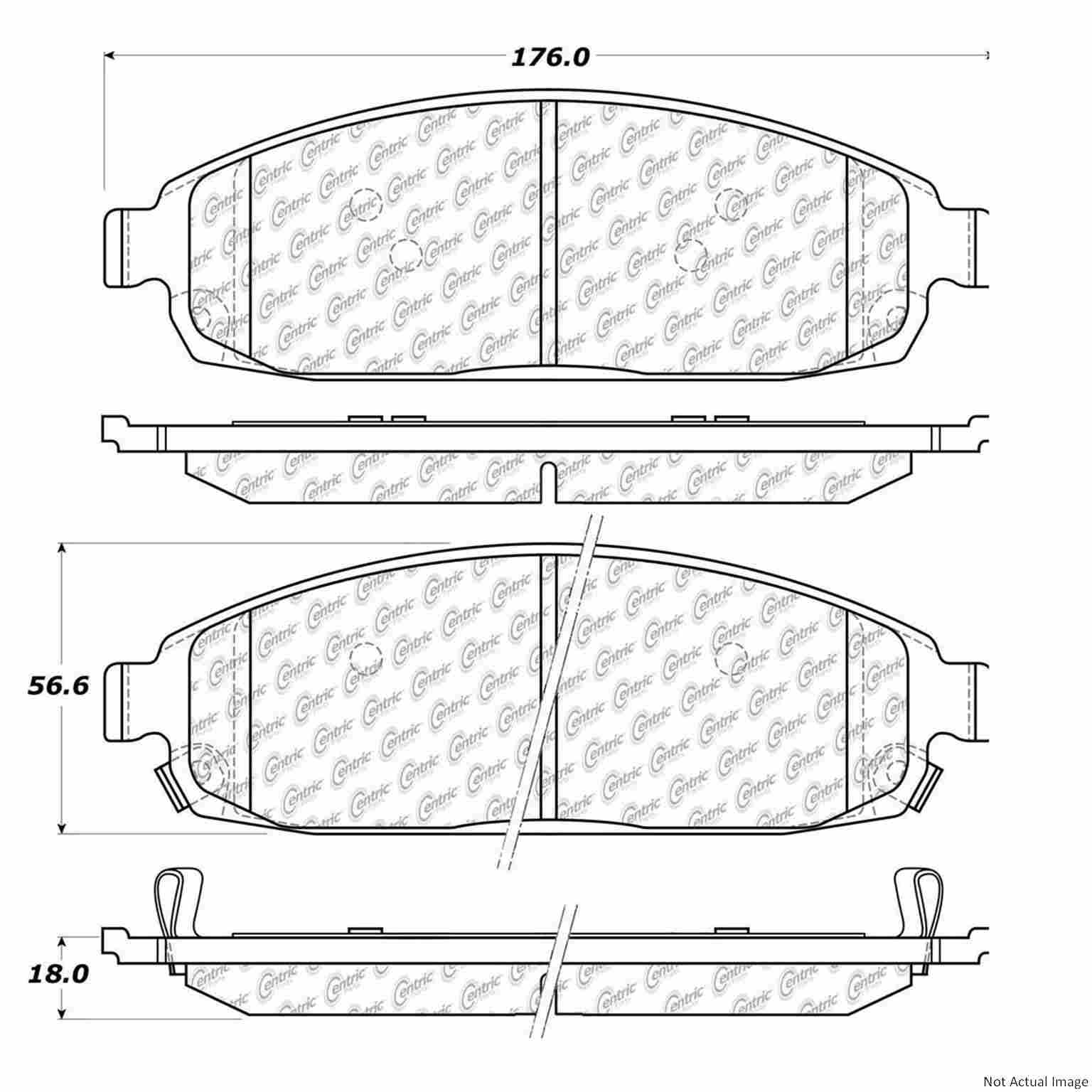 C-Tek Ceramic Brake Pads with Shims  top view frsport 103.10800