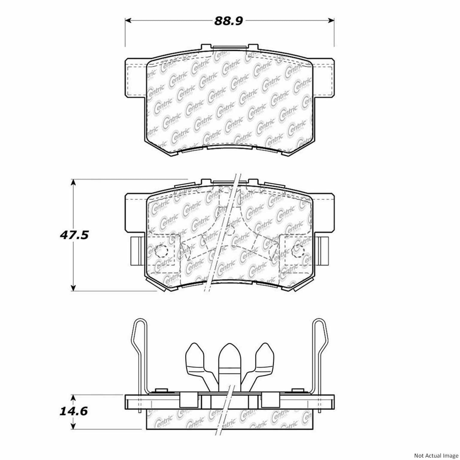 C-Tek Ceramic Brake Pads with Shims  top view frsport 103.10860