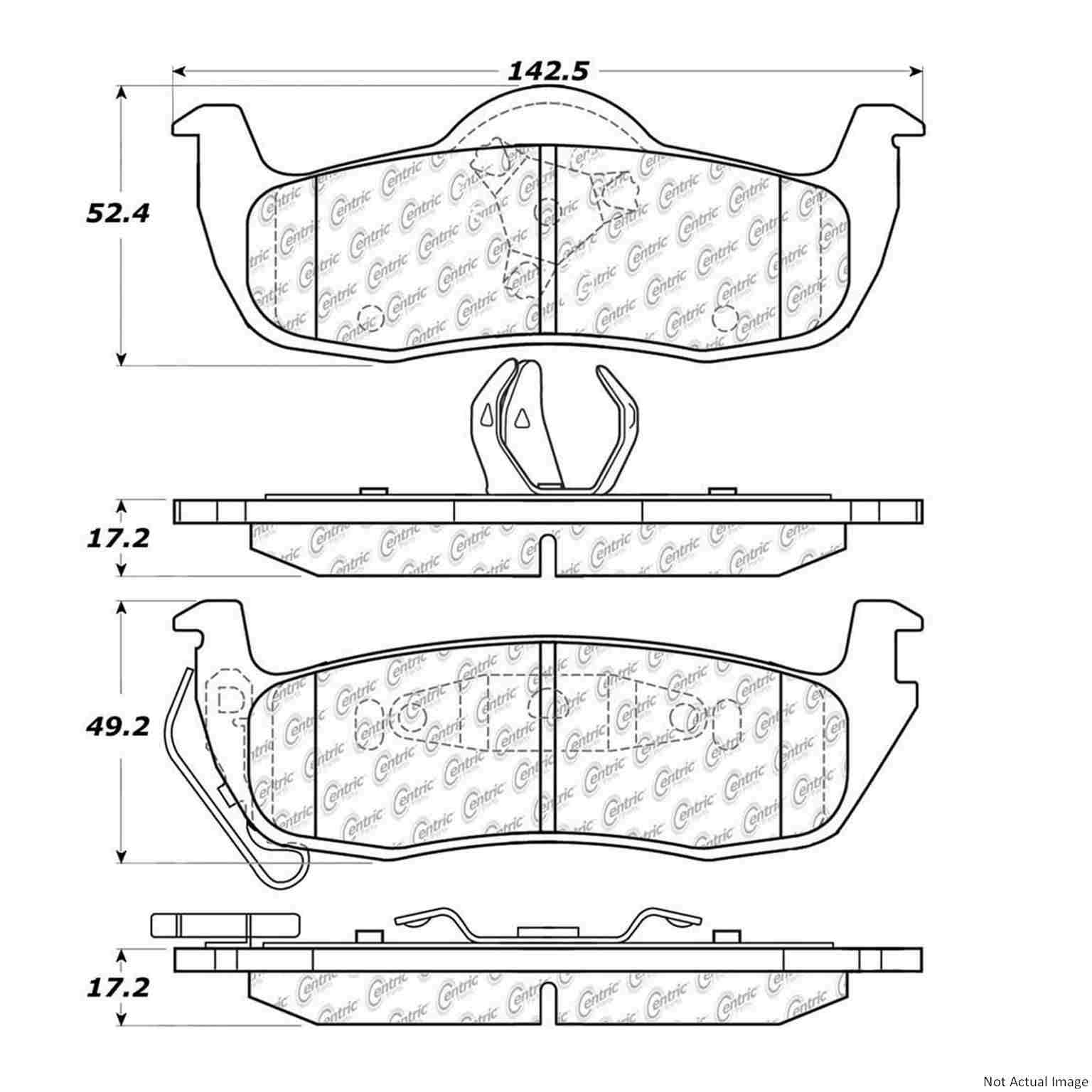 C-Tek Ceramic Brake Pads with Shims  top view frsport 103.10870