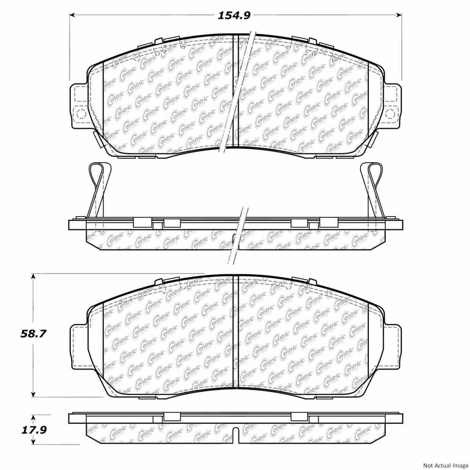 C-Tek Ceramic Brake Pads with Shims  top view frsport 103.10890