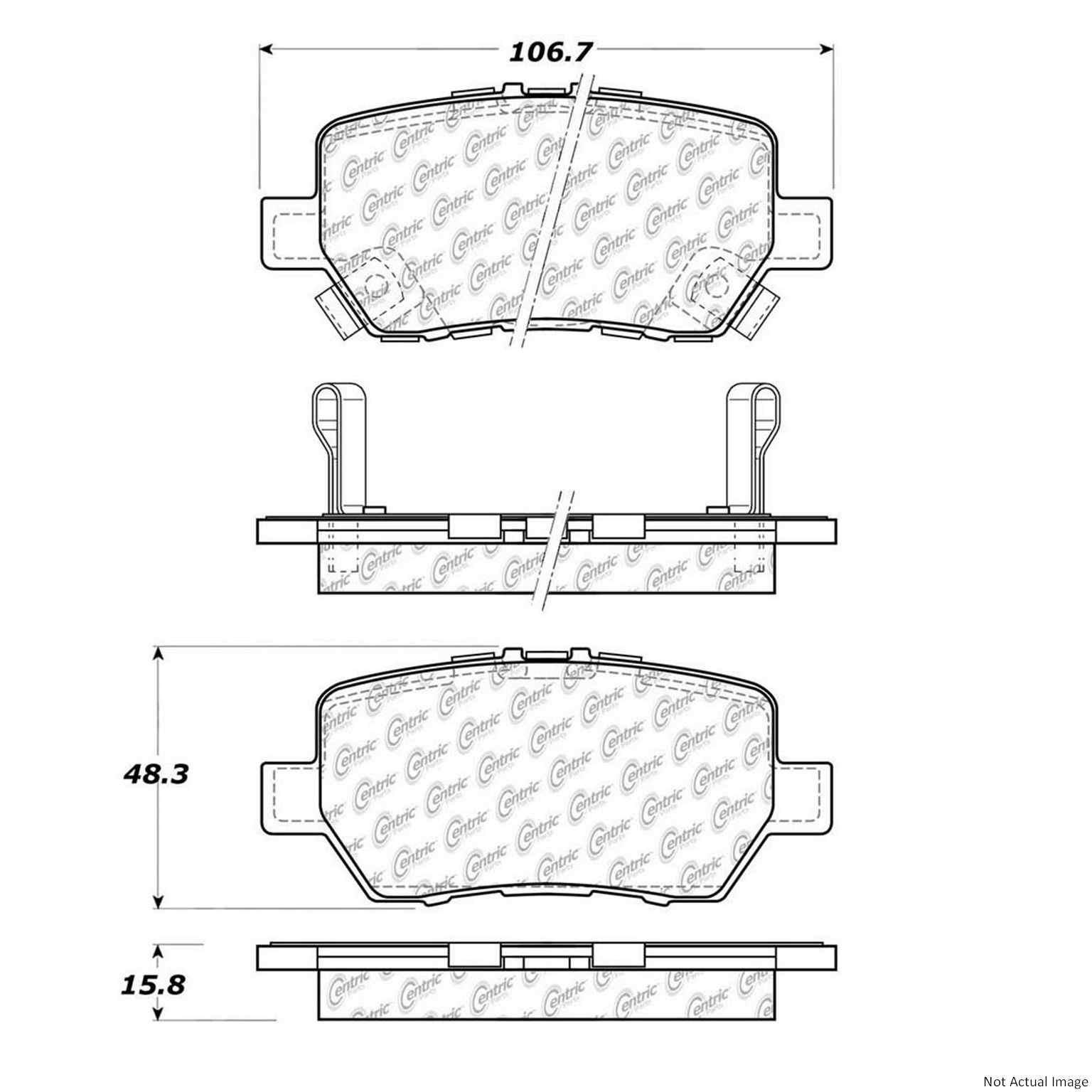 C-Tek Ceramic Brake Pads with Shims  top view frsport 103.10900