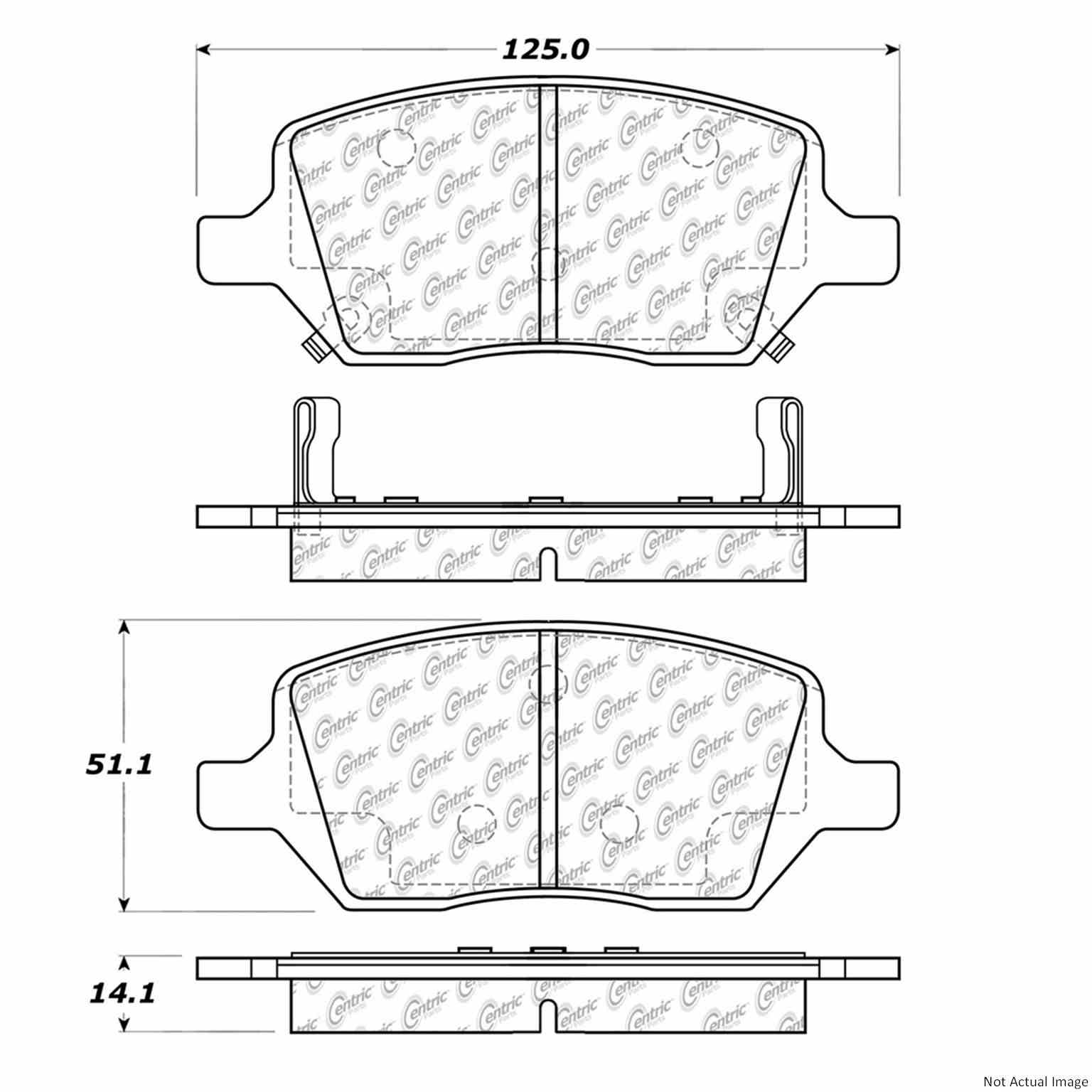 C-Tek Ceramic Brake Pads with Shims  top view frsport 103.10930