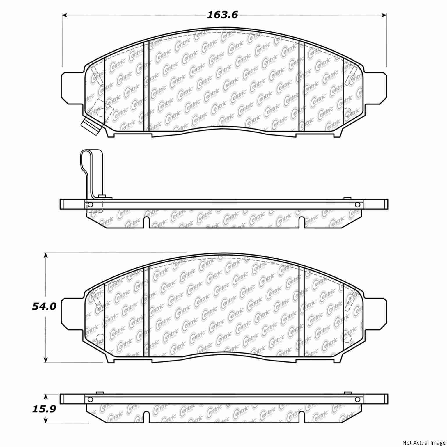 C-Tek Ceramic Brake Pads with Shims  top view frsport 103.10940