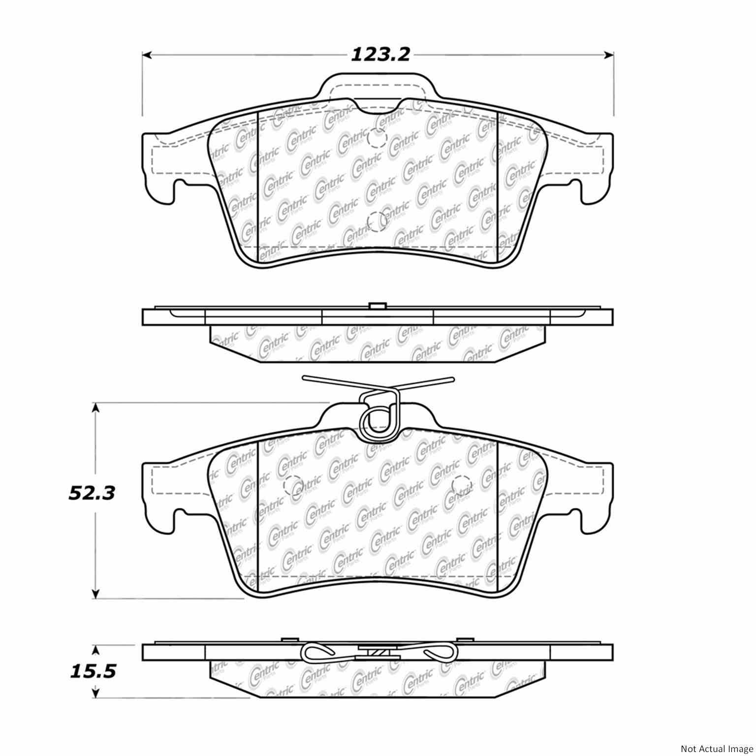 C-Tek Ceramic Brake Pads with Shims  top view frsport 103.10950