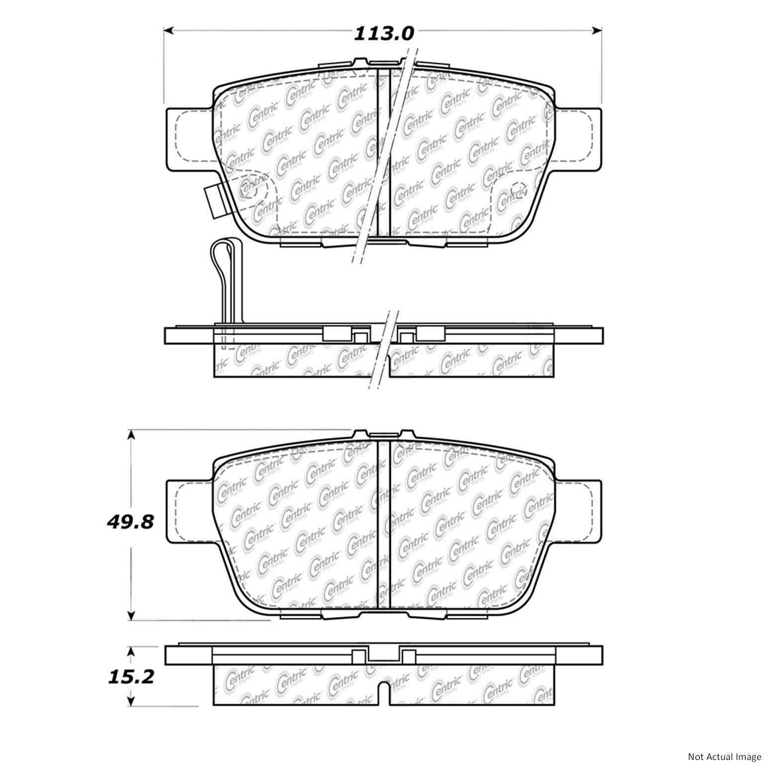 C-Tek Ceramic Brake Pads with Shims  top view frsport 103.11030