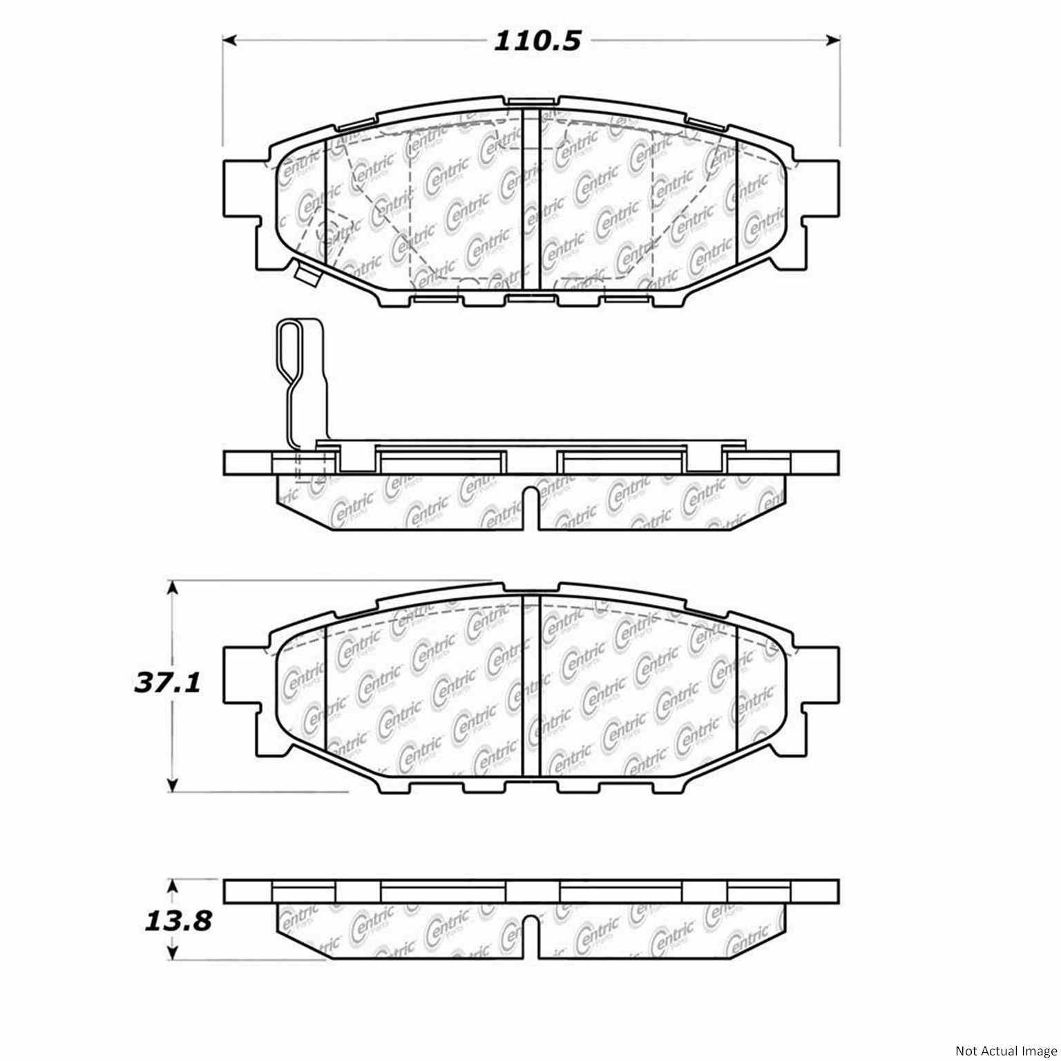 Stoptech Centric C-TEK 08-19 Subaru Impreza Ceramic Rear Brake Pads w/Shims 103.11140