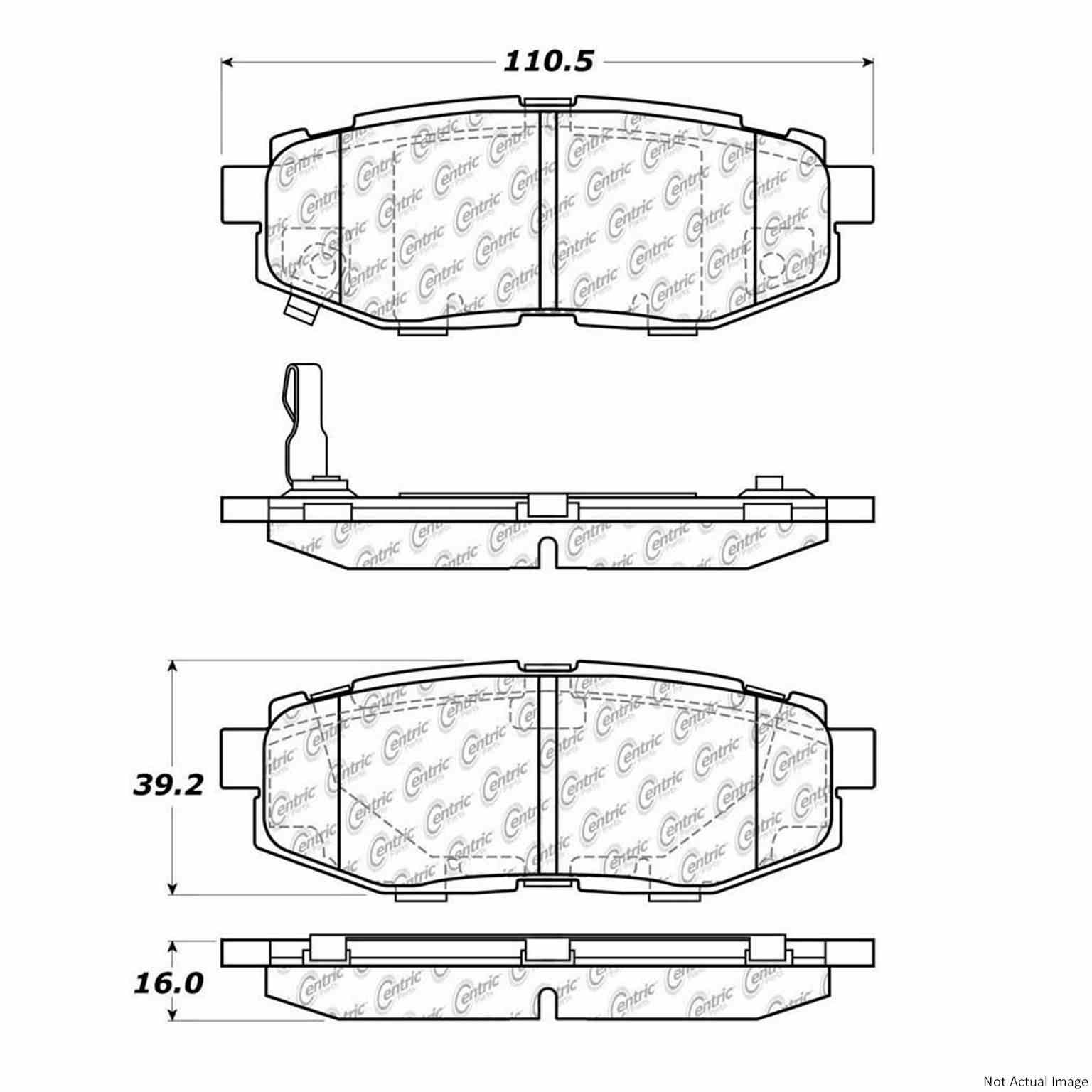 C-Tek Ceramic Brake Pads with Shims  top view frsport 103.11240