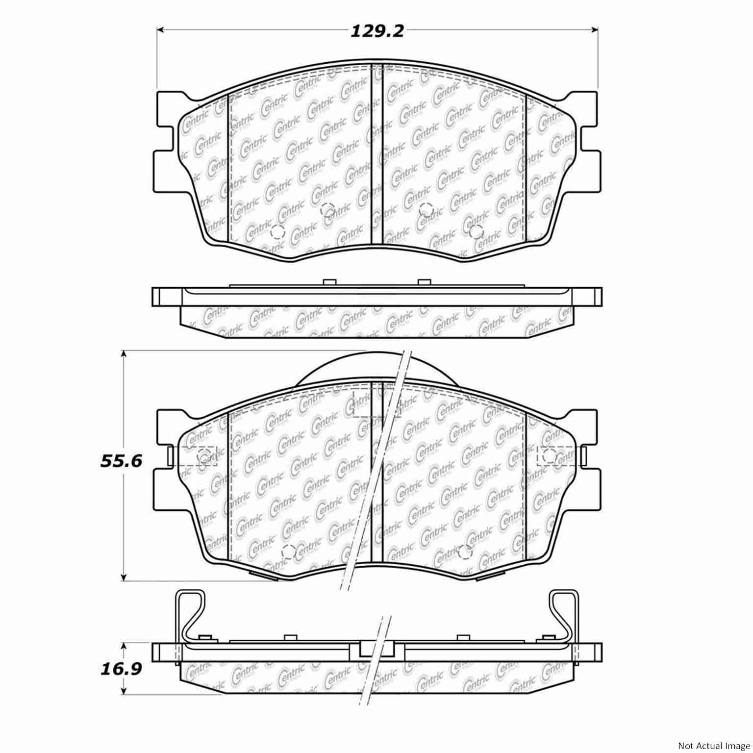 C-Tek Ceramic Brake Pads with Shims  top view frsport 103.11560