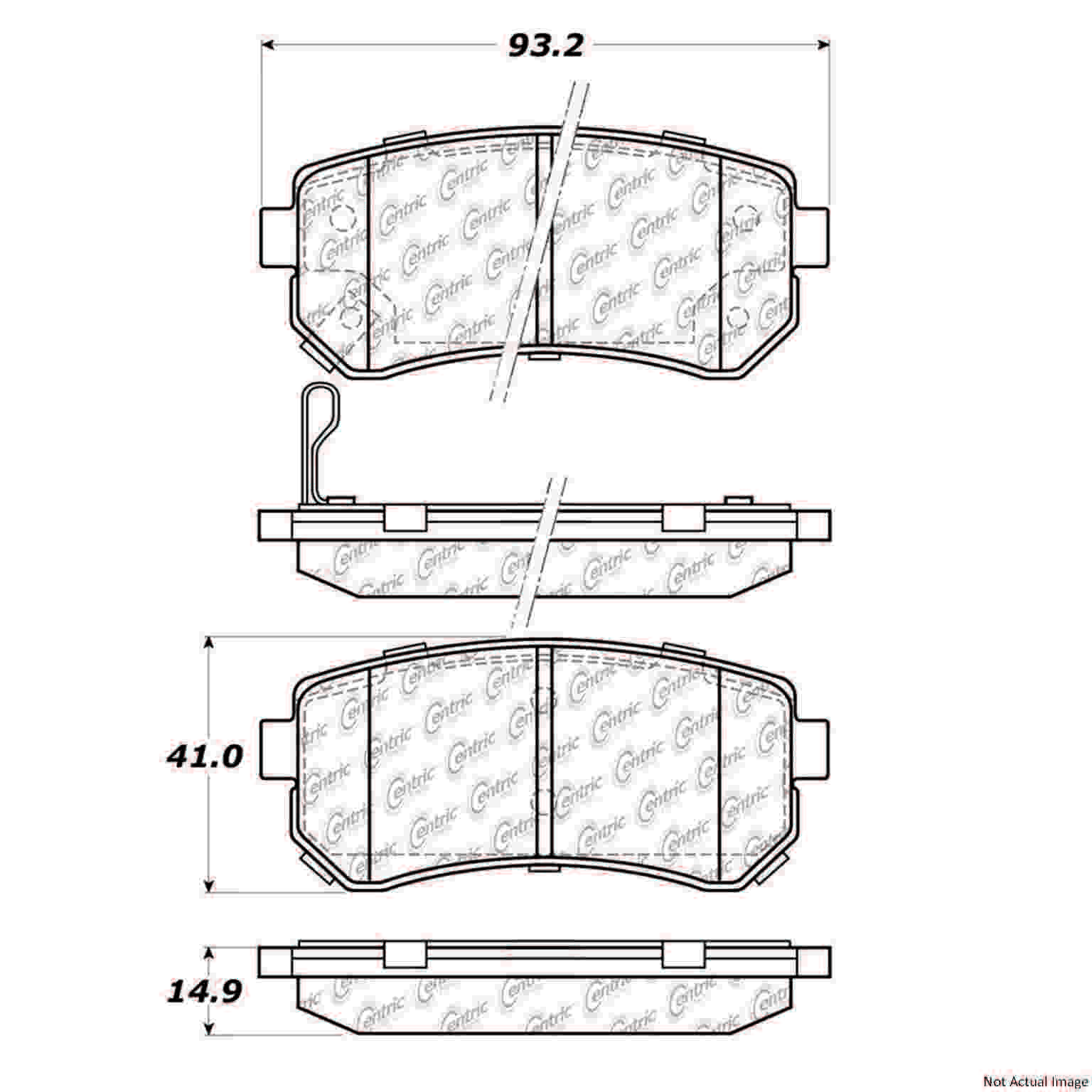 C-Tek Ceramic Brake Pads with Shims  top view frsport 103.11570